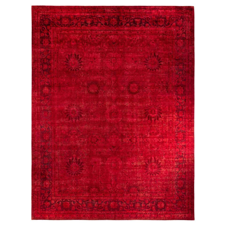 Vintage Handmade Red Overdyed Wool Rug For Sale at 1stDibs | overdyed ...