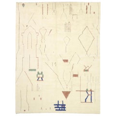 Contemporary Oversized Moroccan Rug with Brutalist