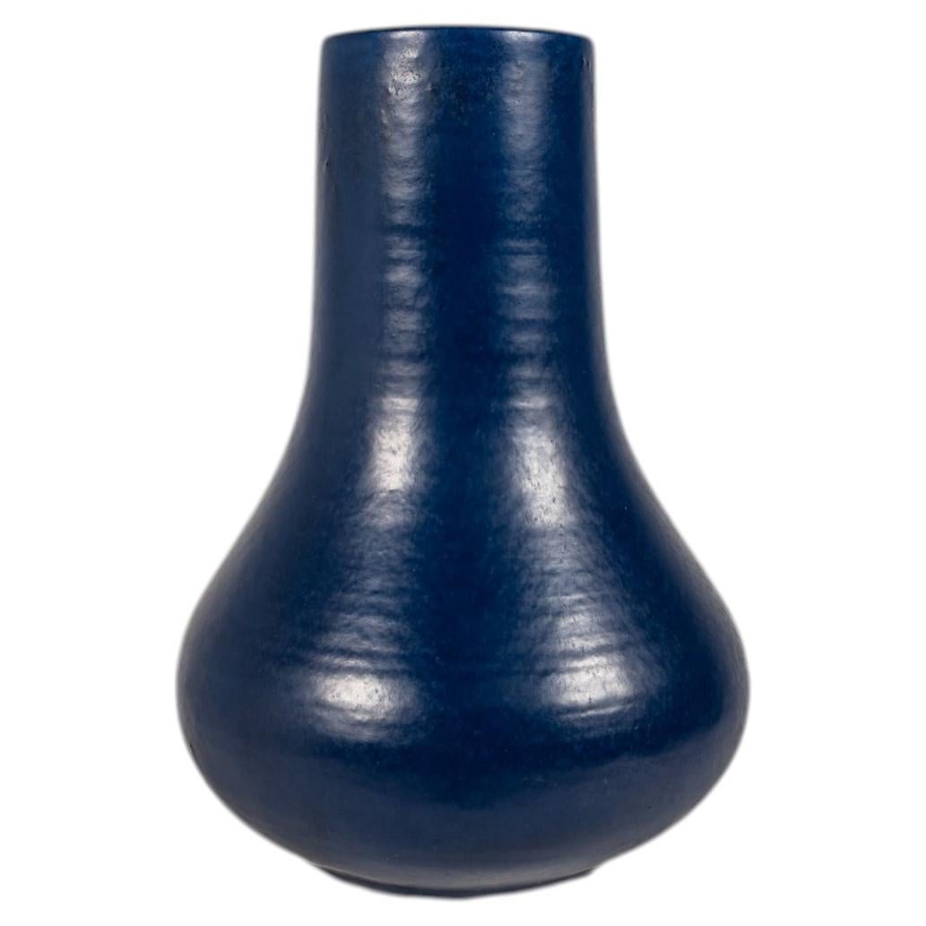 Contemporary Oversized Powder-Blue-Glazed Studio Craft Ceramic Vase, USA, 1980s For Sale