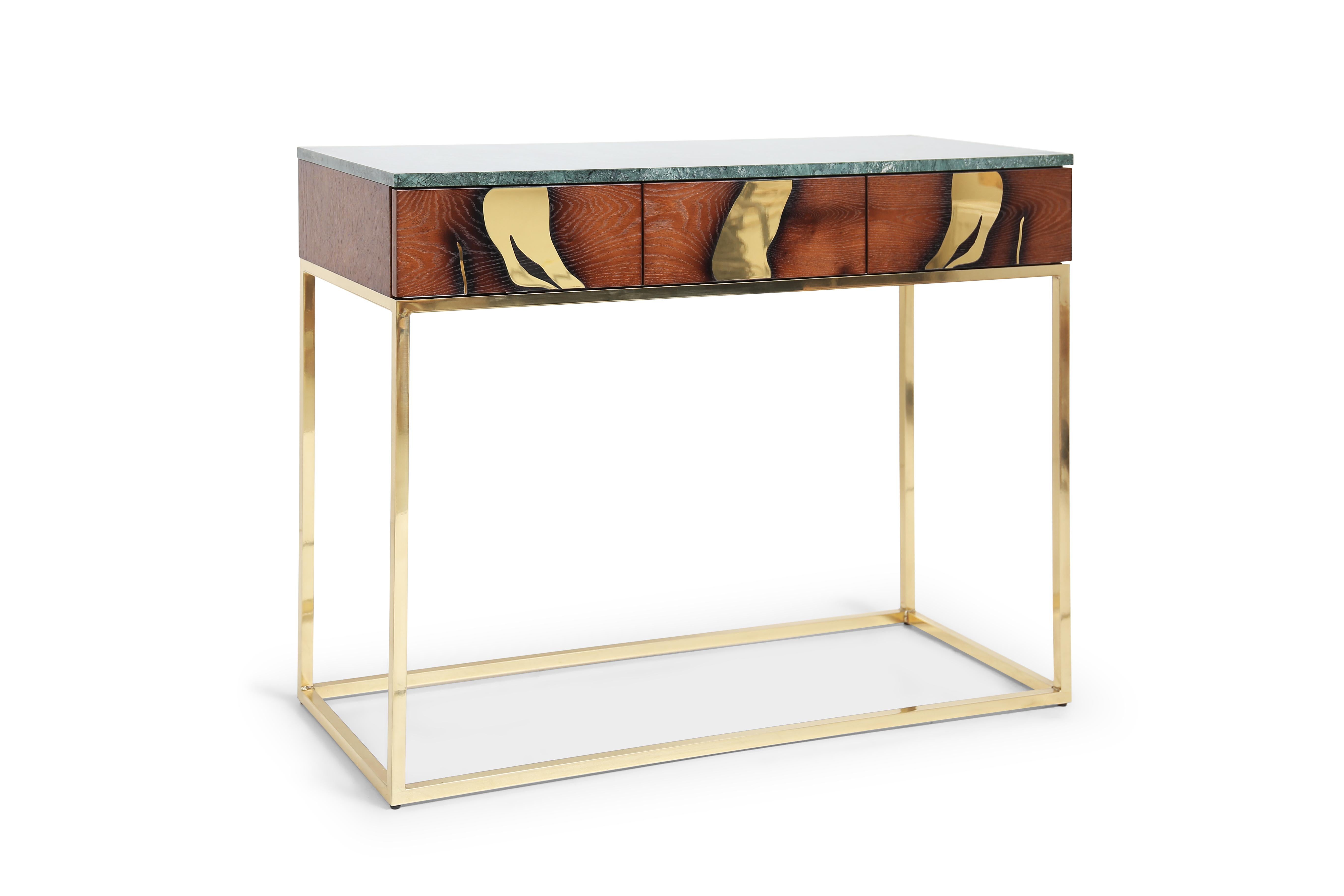 New console table from Oxara collection! Title is after Icelandic river!

What else could you be needing for your home office than our sleek and minimalistic Oxara with a sturdy solid brass frame and marble top? It is the perfect addition to any