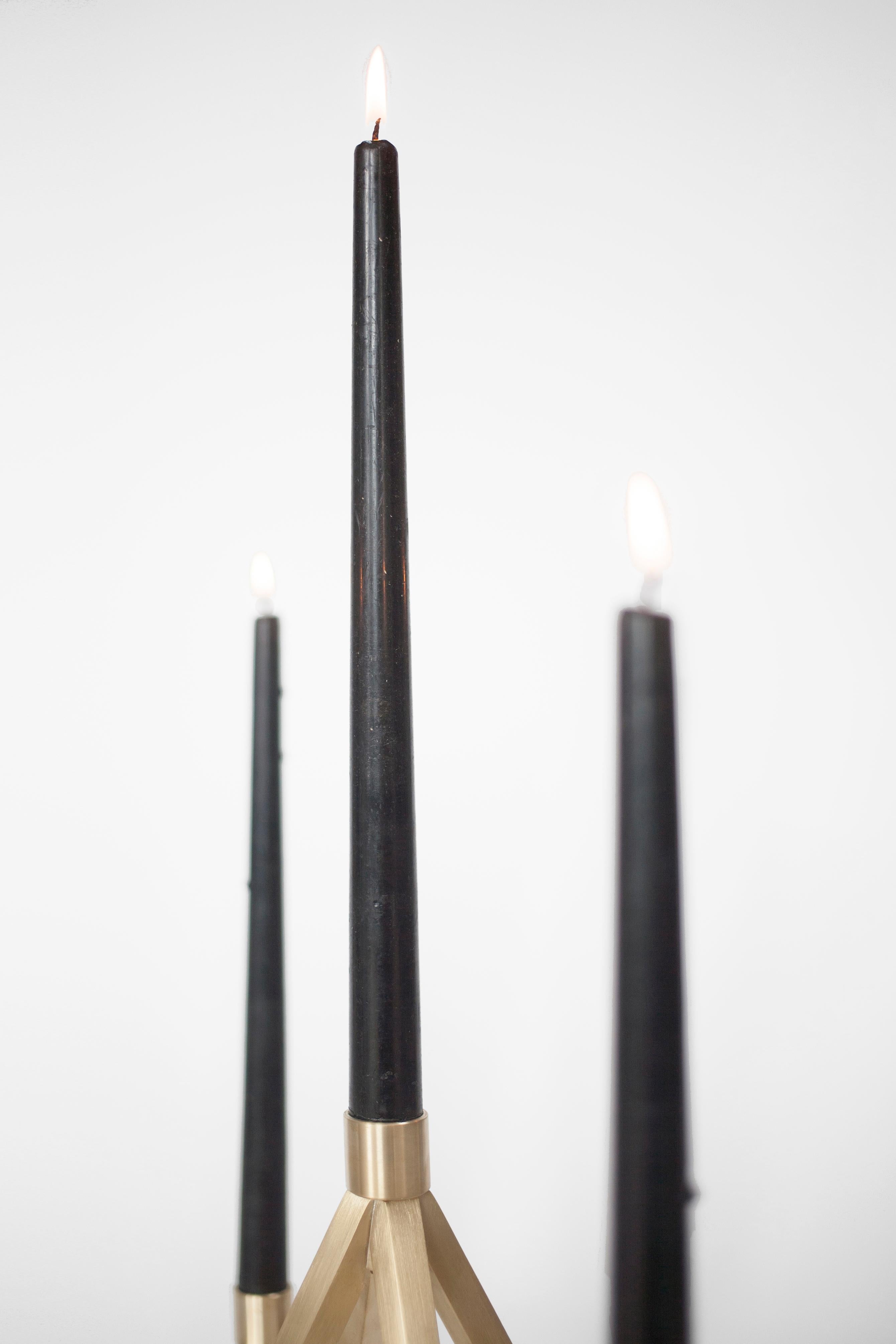 Brushed Contemporary 'Pagan' Candelabra by Material Lust, 2014 For Sale