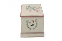 20th Century American Floral Design Painted Wooden Floor Trunk