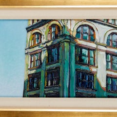 Contemporary Painterly Oil on Masonite of an NYC Building, Tim Folzenlogen