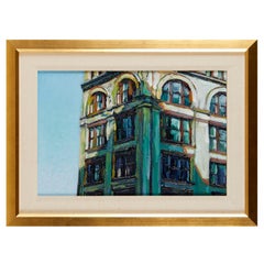 Contemporary Painterly Oil on Masonite of an NYC Building, Tim Folzenlogen