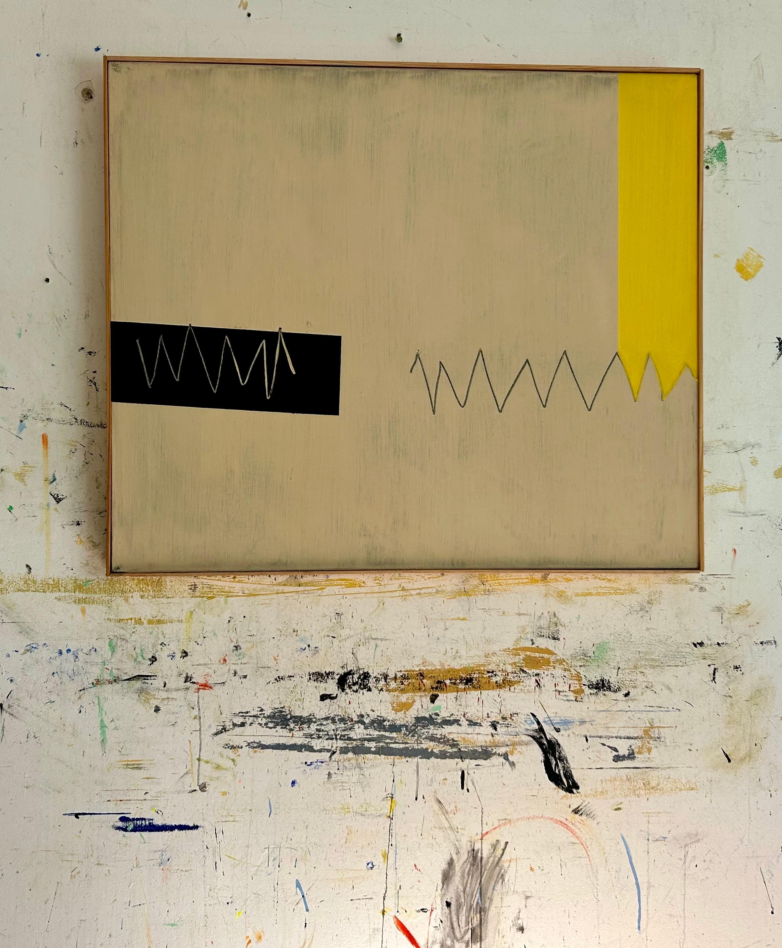 Original artwork.
The art and design continuum of form, space, texture and color.
Oil and gesso on canvas with thin wood frame.

