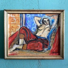 Contemporary Painting, French Artist, Matisse Style Odalisque