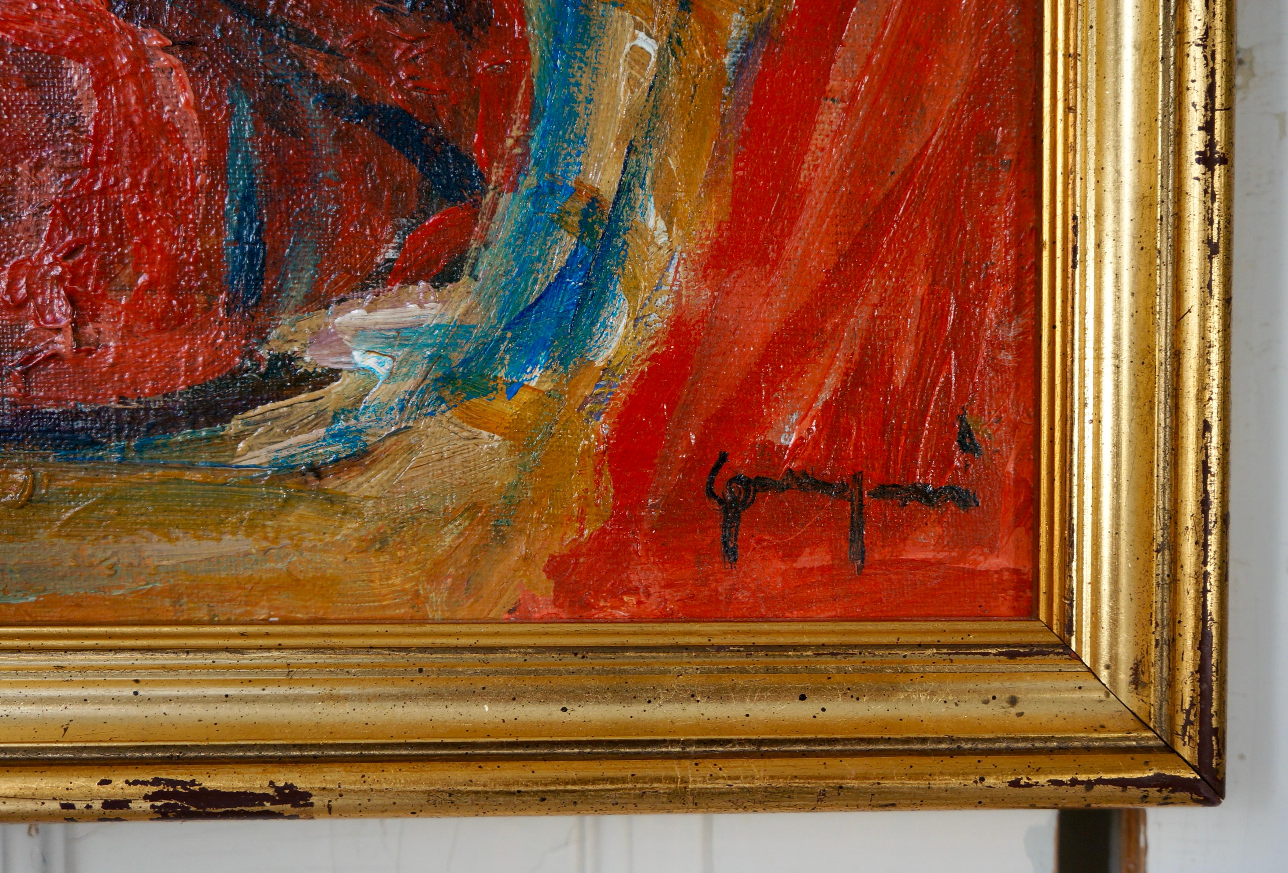 Contemporary Painting, French Artist, Matisse Style Odalisque In Good Condition For Sale In Munich, DE