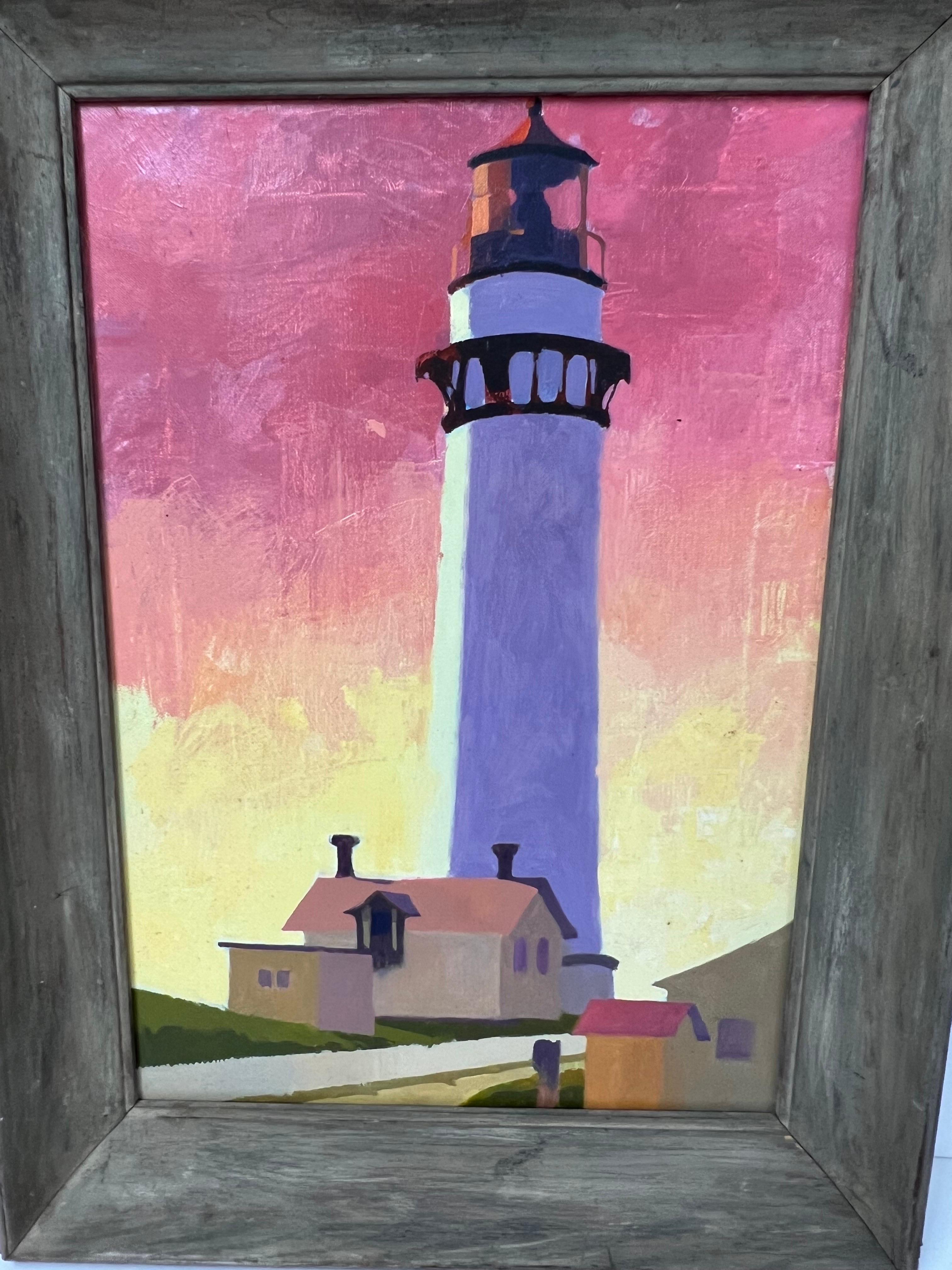 Contemporary Painting of a Lighthouse im Angebot 3