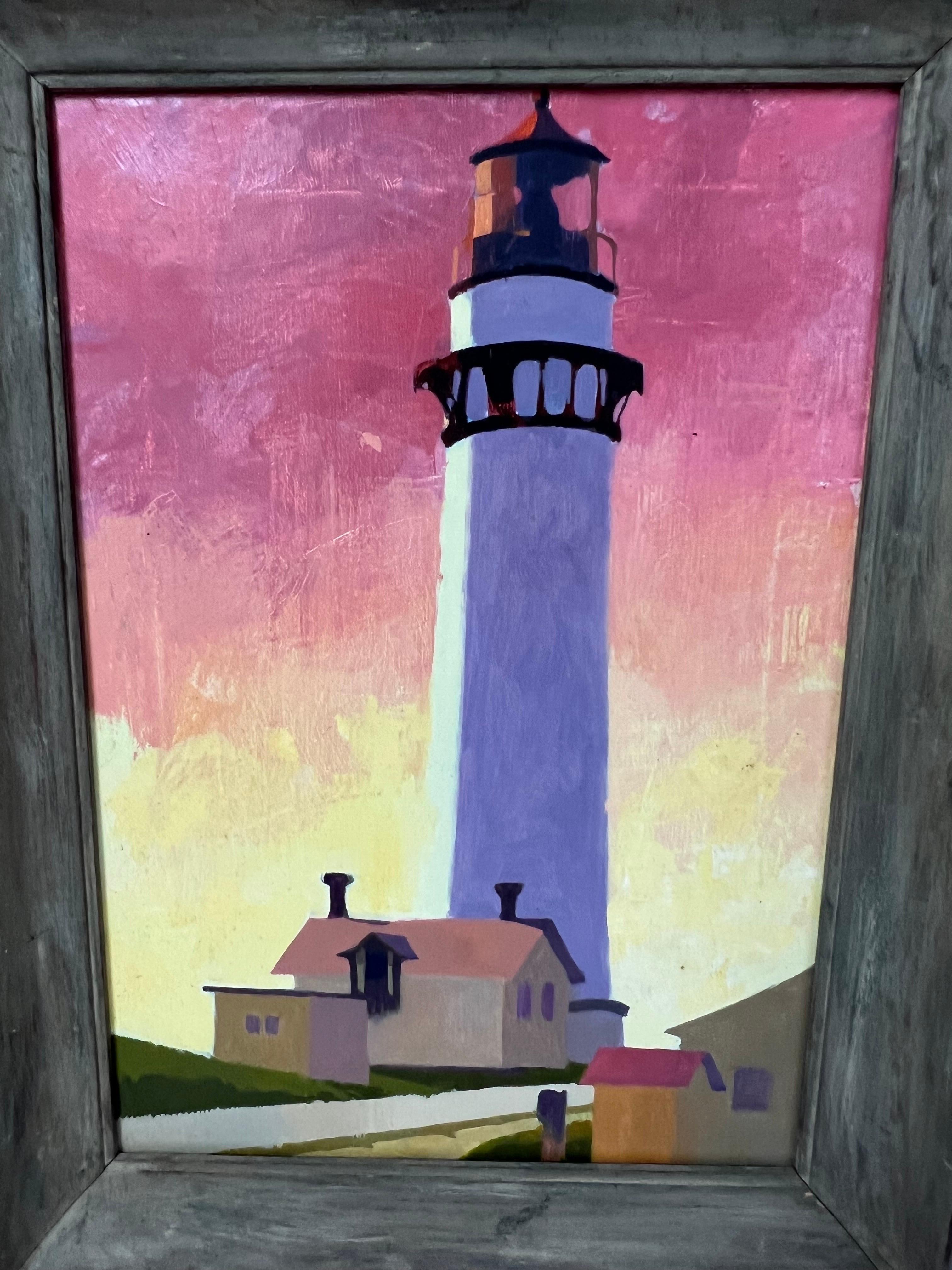 Contemporary Painting of a Lighthouse im Angebot 4