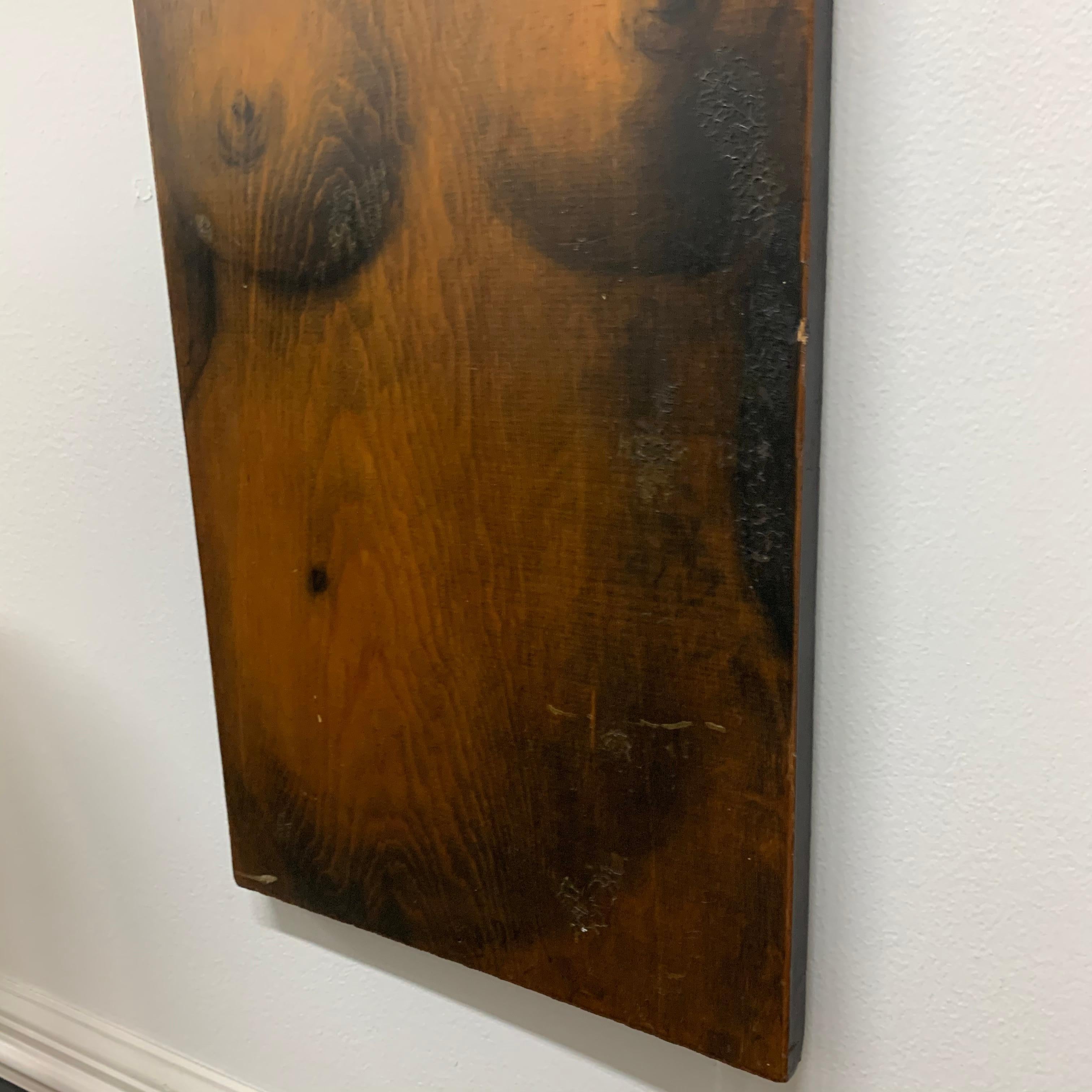 Modern Oil on Wood Painting of Nude Woman 7