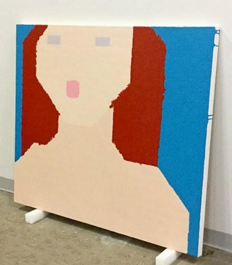 For your consideration is a painting, signed and dated by Julia Warrs, circa 1999. In excellent condition. The dimensions are 48