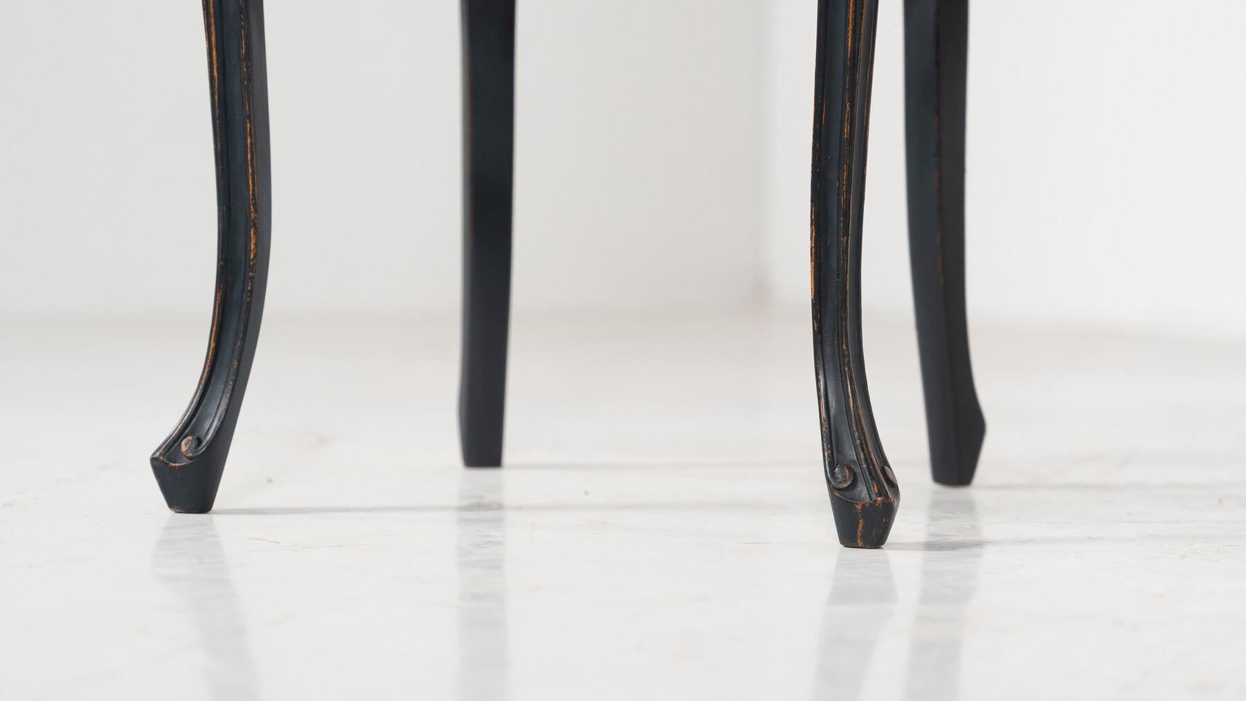 Contemporary  Bar Stool  Louis XV Style, Green Fabric, Belgium For Sale 3