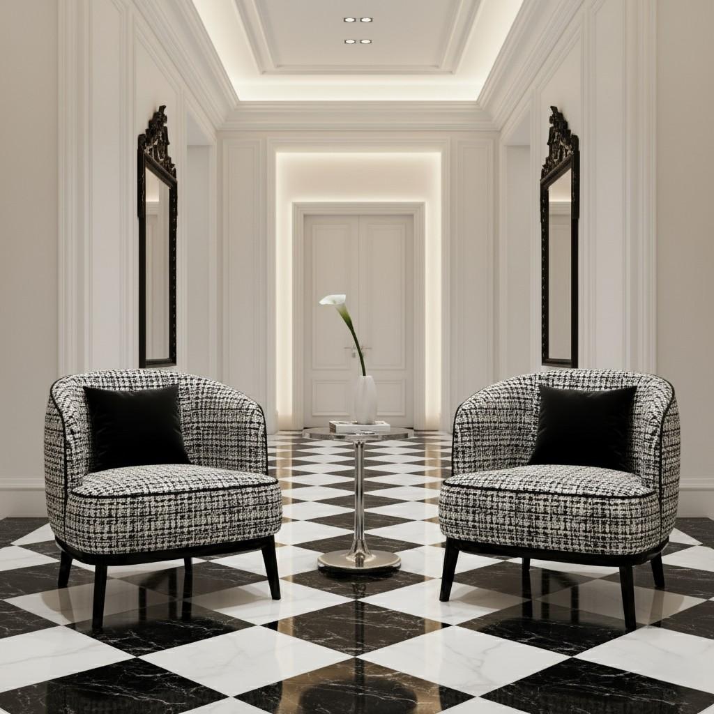 Zeitgenössisches Paar Faßsessel aus Auberginen-Samt - Mondo Design Studio im Angebot 1