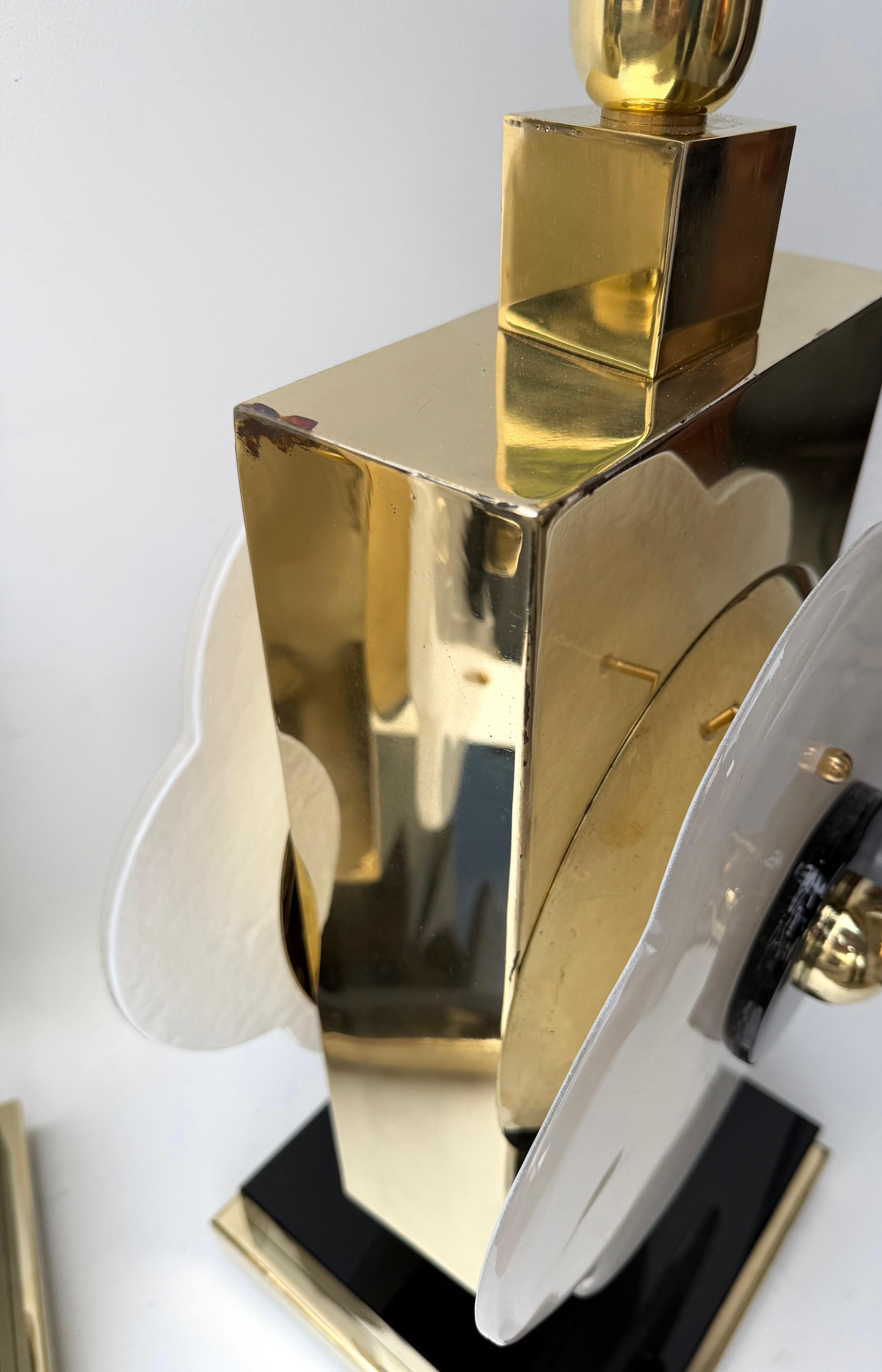 Pareja Contemporánea de Lámparas Grandes Flores de Latón y Cristal de Murano, Italia en venta 3