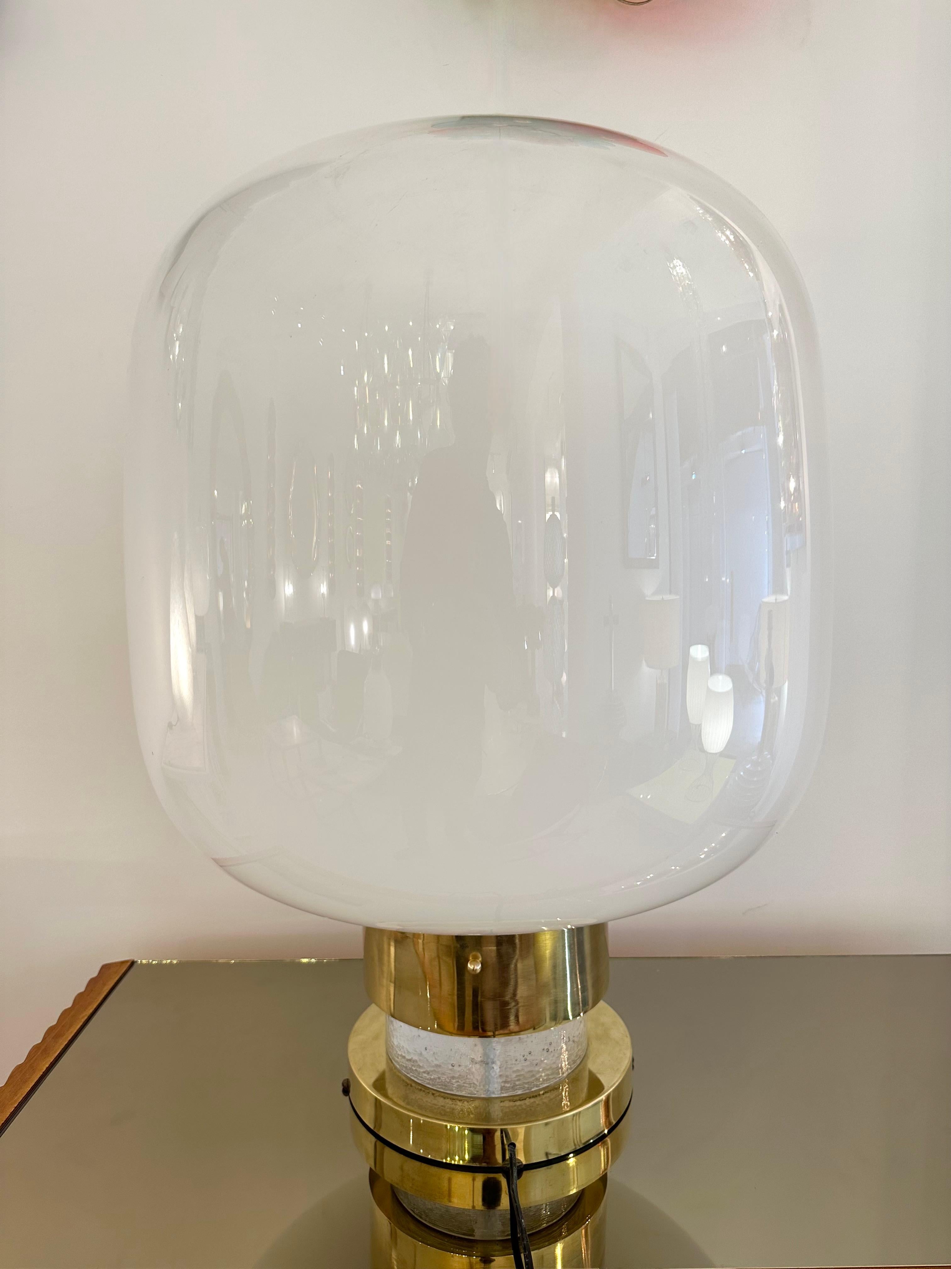 Contemporary Pair of Brass and Murano Glass Bubble Balloon Lamps, Italy For Sale 6