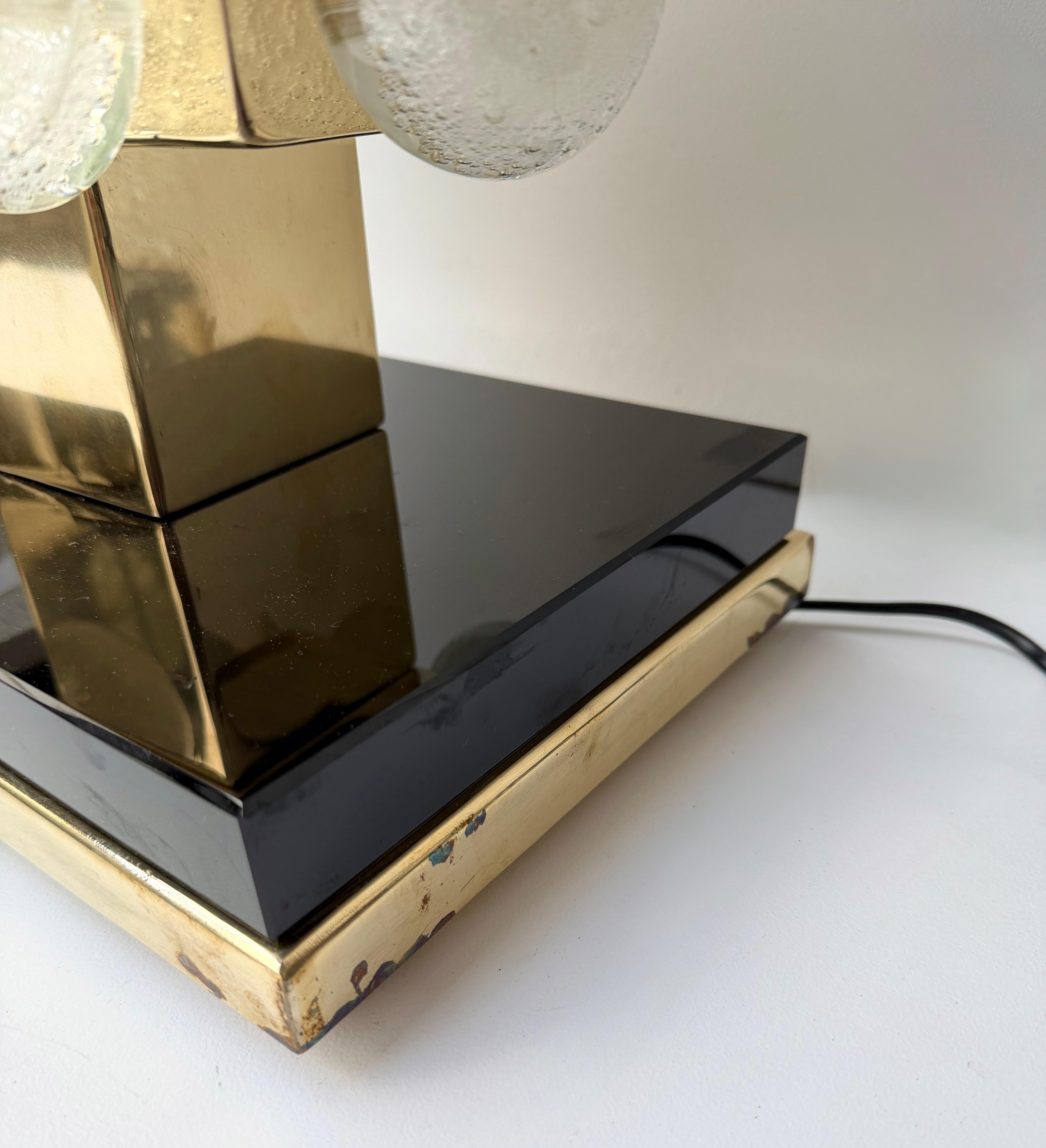 Pareja Contemporánea de Lámparas Macarrones de Latón y Cristal de Murano, Italia Siglo XXI y contemporáneo en venta