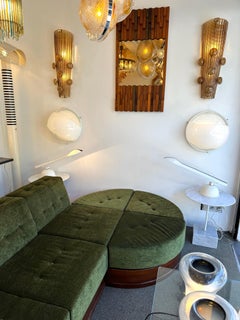 Contemporary Pair of Brass and Murano Glass Macaroons Sconces, Italy