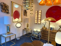 Contemporary Pair of Brass Lamps, Italy
