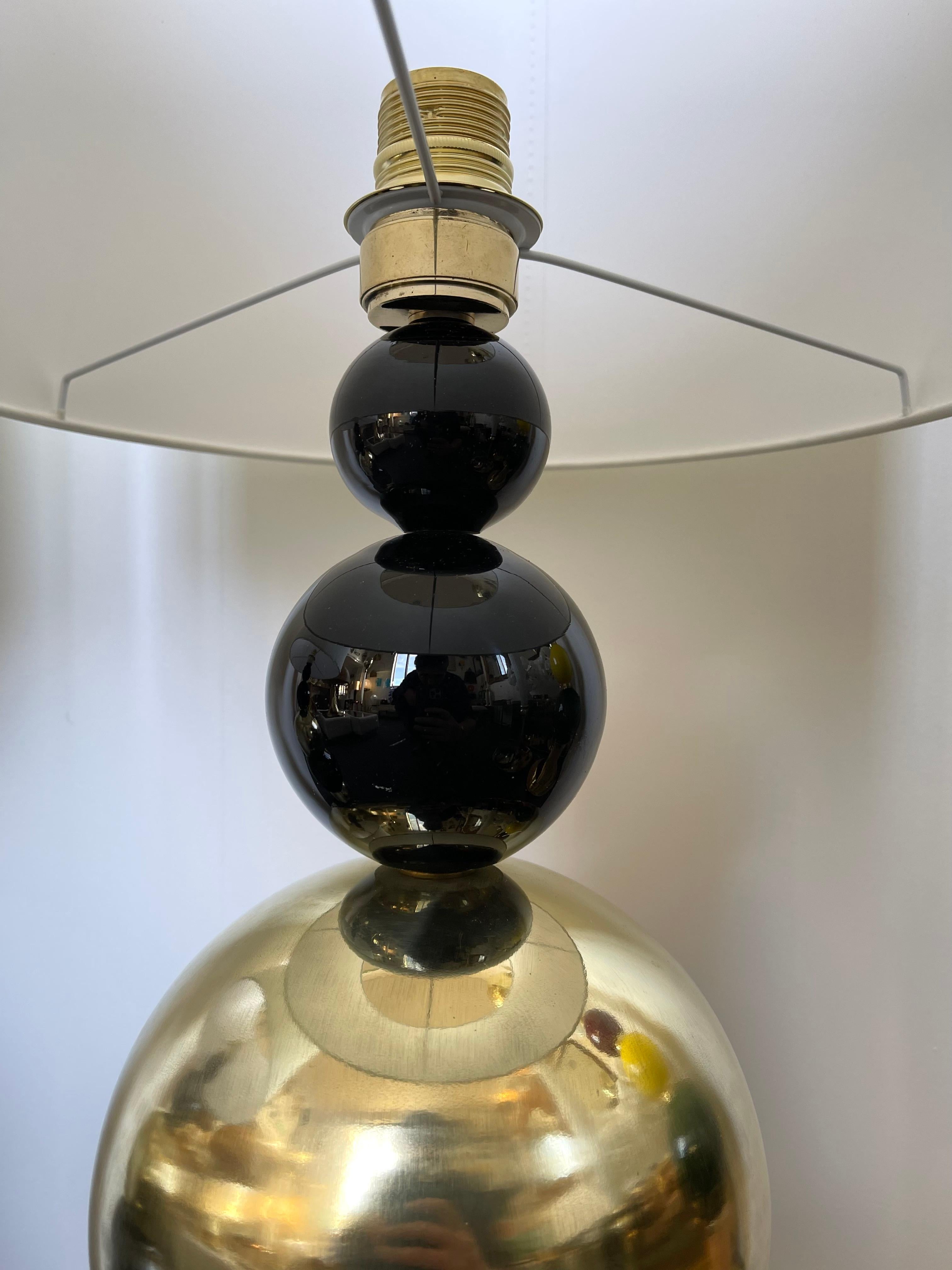 XXIe siècle et contemporain Paire de lampes Atomo contemporaines en laiton et verre de Murano, Italie en vente