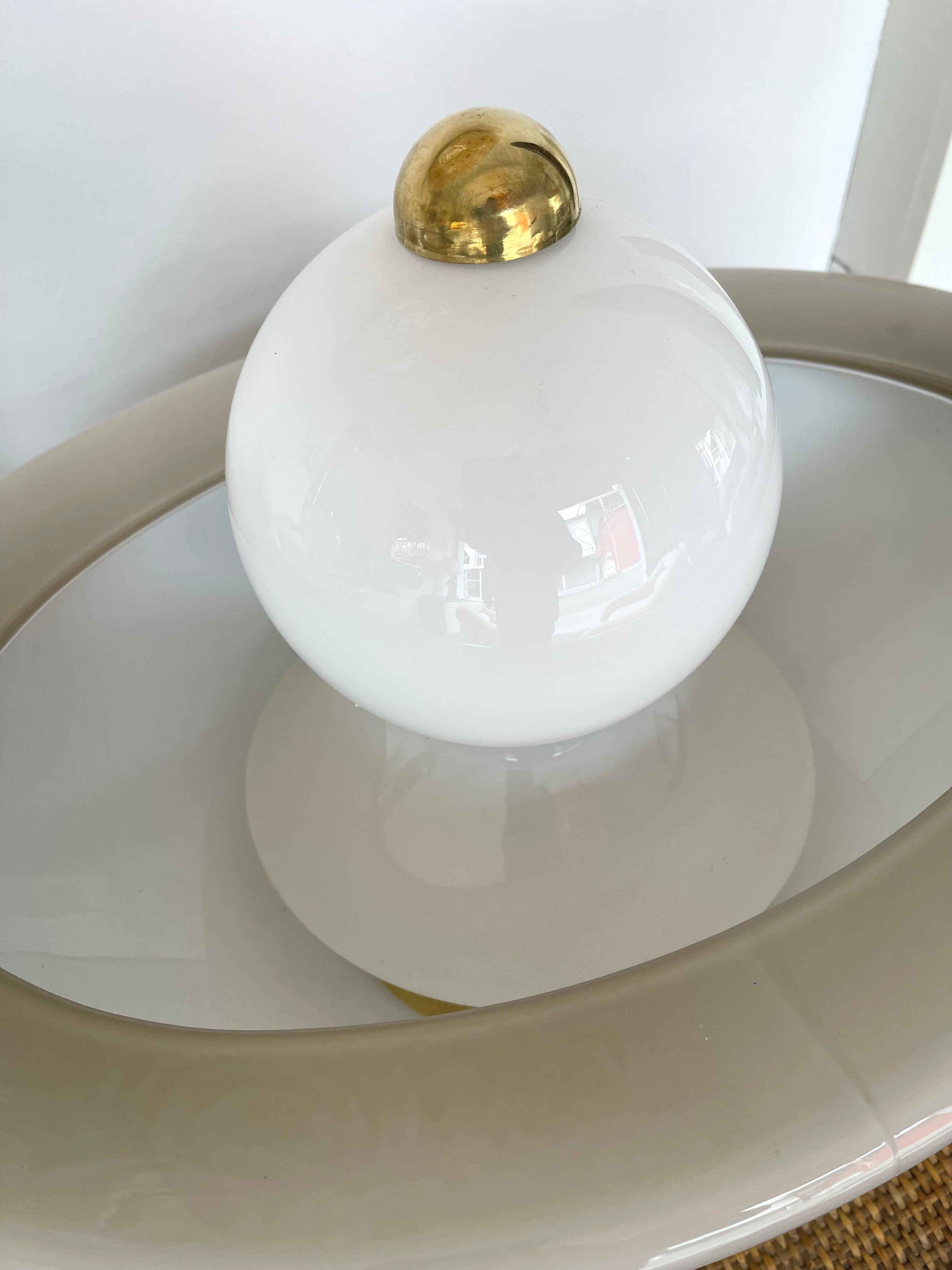 Paire de lampes à fontaine contemporaines en laiton et verre de Murano, Italie en vente 1
