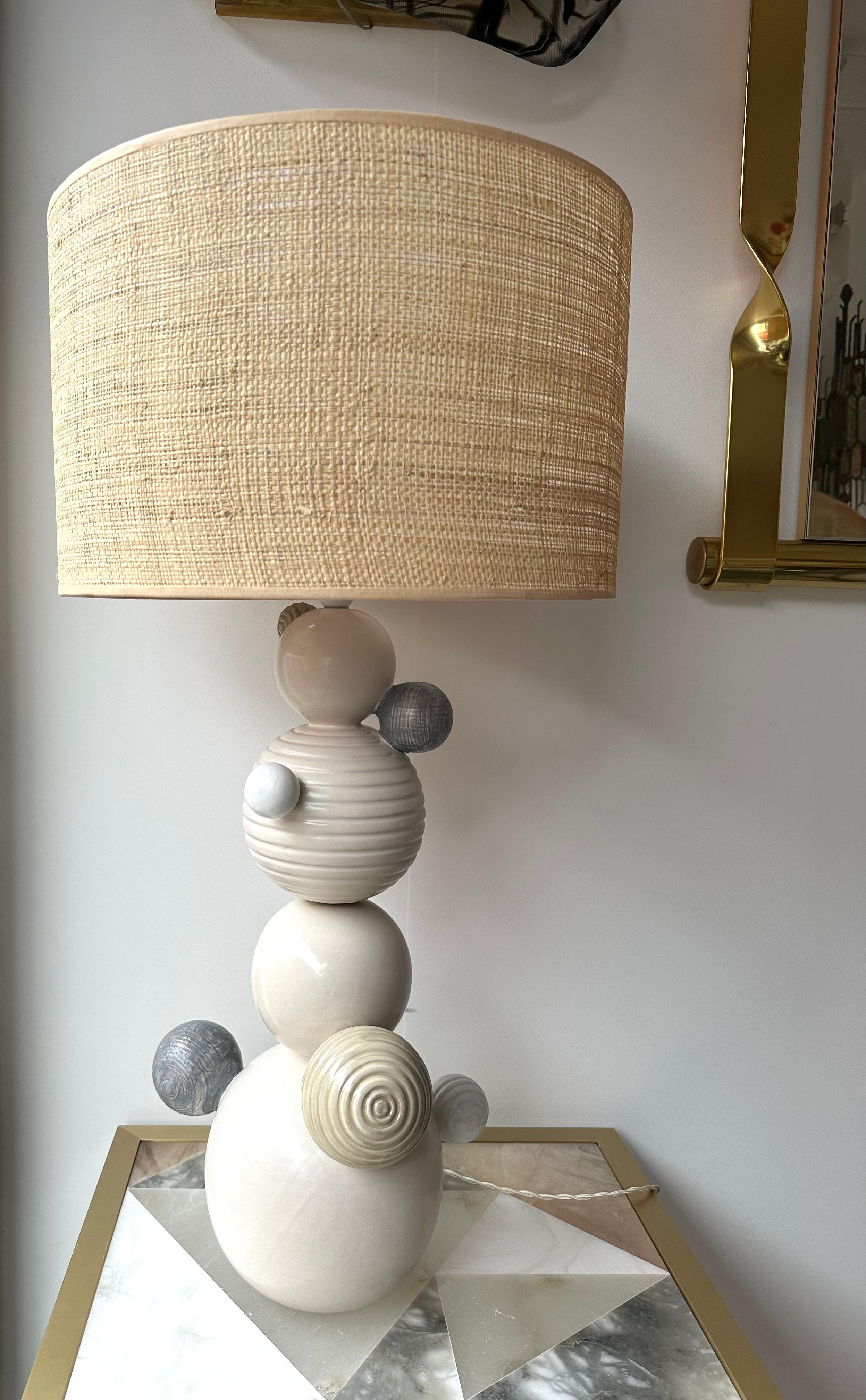 Contemporary Pair of Ceramic Atomo Lamps by Antonio Cagianelli, Italy In New Condition For Sale In SAINT-OUEN, FR
