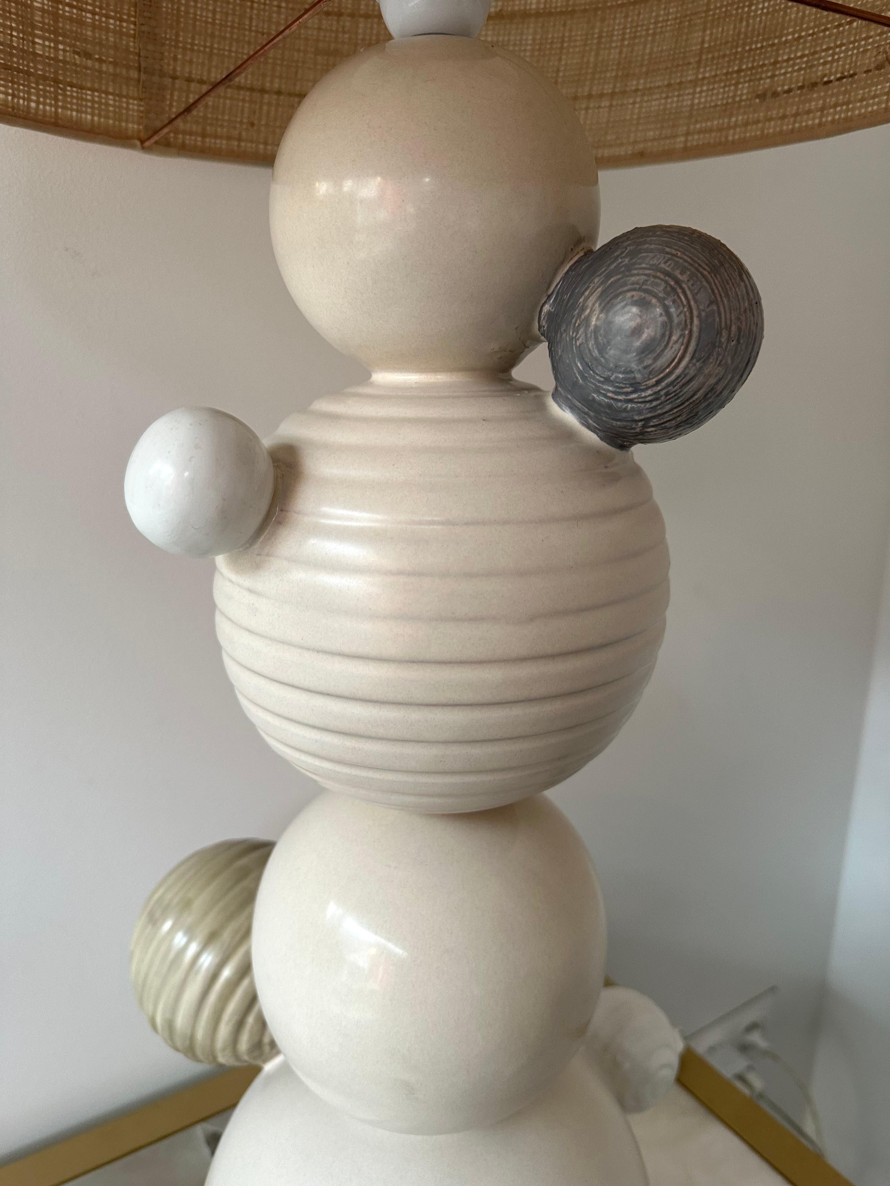 Contemporary Pair of Ceramic Atomo Lamps by Antonio Cagianelli, Italy For Sale 2