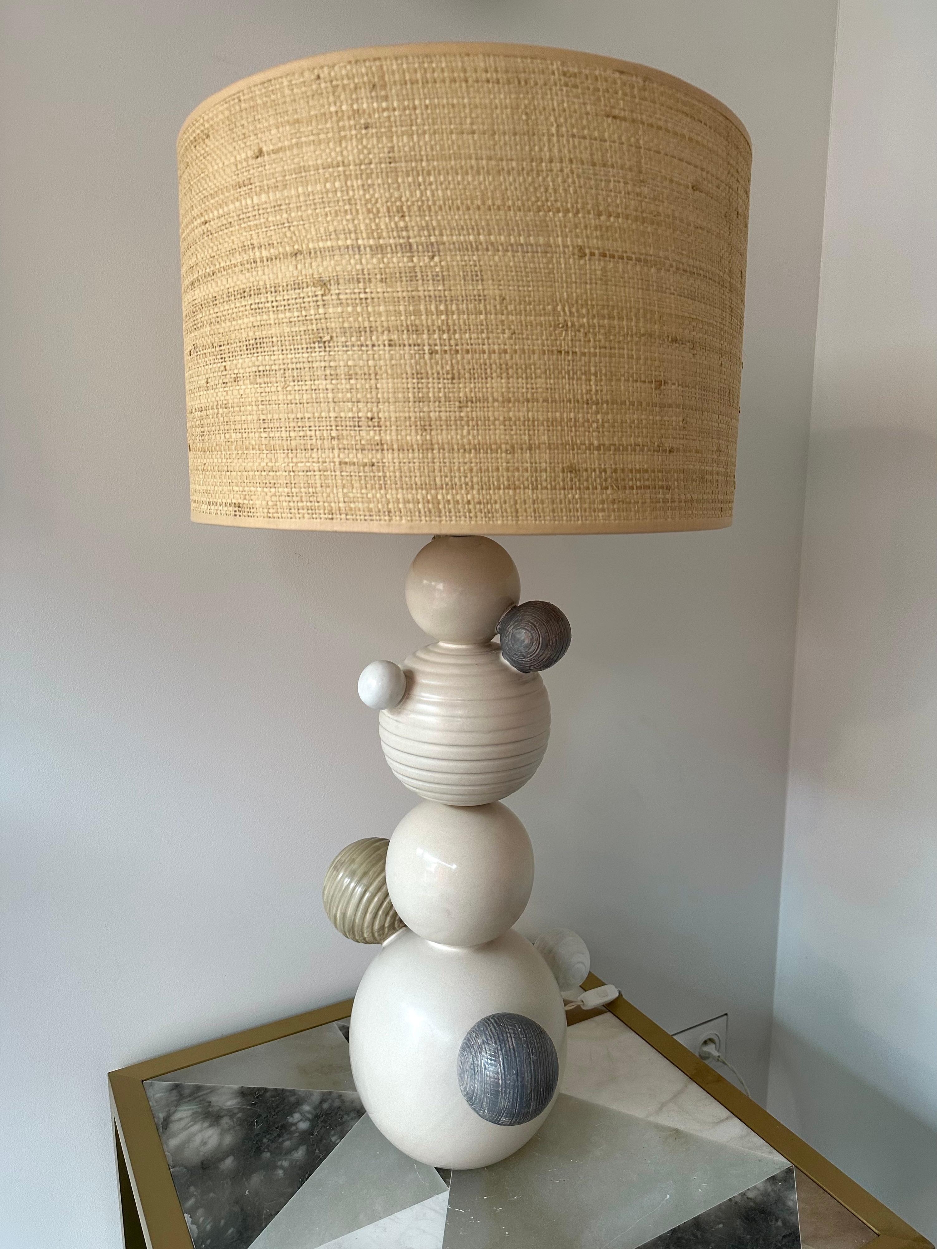 Contemporary Pair of Ceramic Atomo Lamps by Antonio Cagianelli, Italy For Sale 3