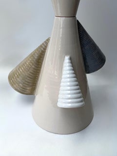 Contemporary Pair of Ceramic Cone Lamps by Antonio Cagianelli, Italy