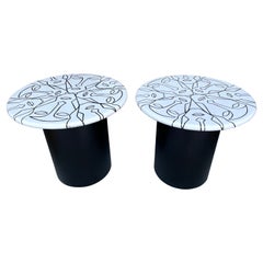 Paire de tables contemporaines en céramique Faces d'Antonio Cagianelli, Italie