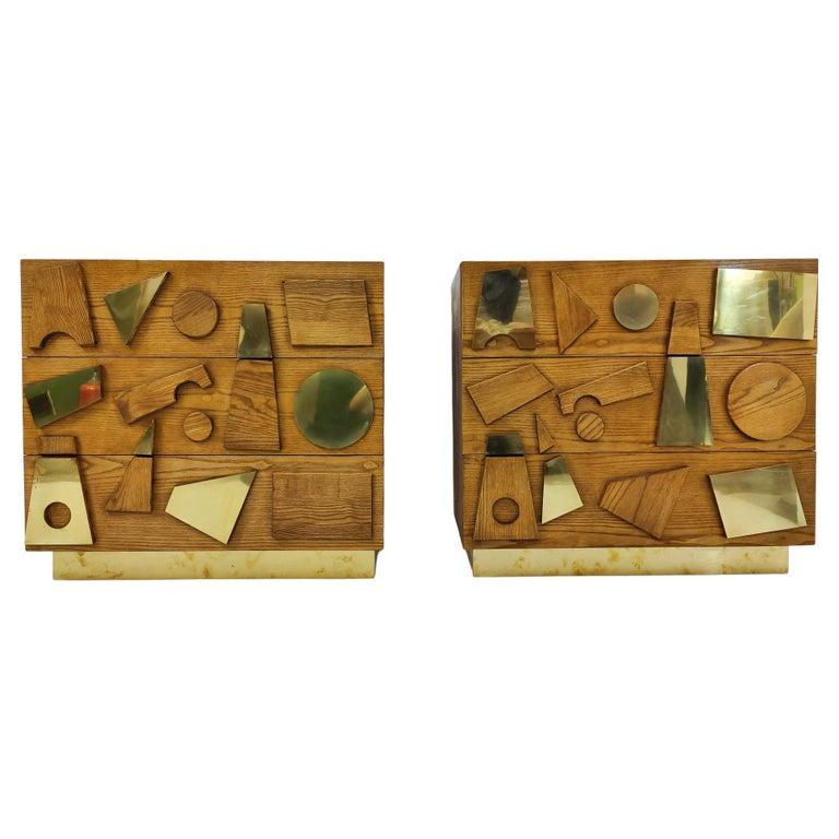 Contemporary  Chest of Drawers, Wood and Brass, Italy - Sold Individually en venta 4