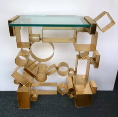 Contemporary Pair of Console Geometry by Antonio Cagianelli, Italy