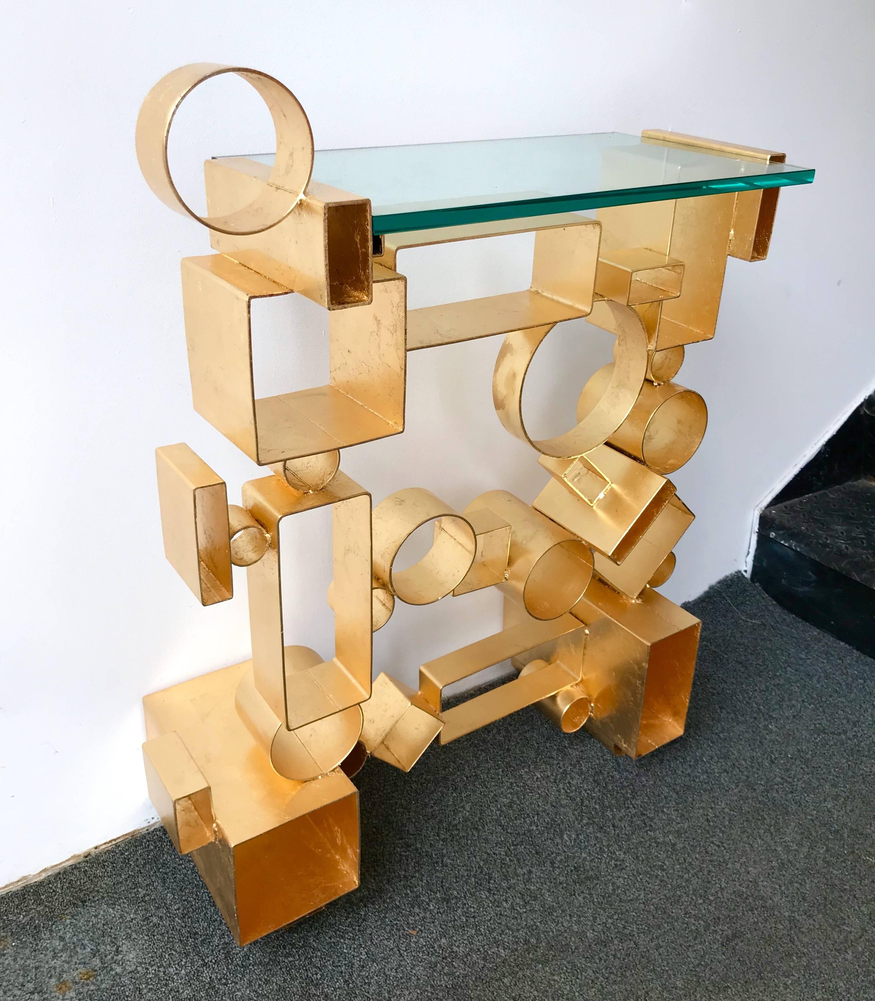 Italian Contemporary Pair of Console Geometry by Antonio Cagianelli, Italy For Sale