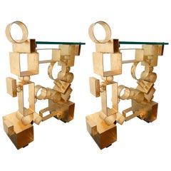 Contemporary Pair of Console Geometry by Antonio Cagianelli, Italy