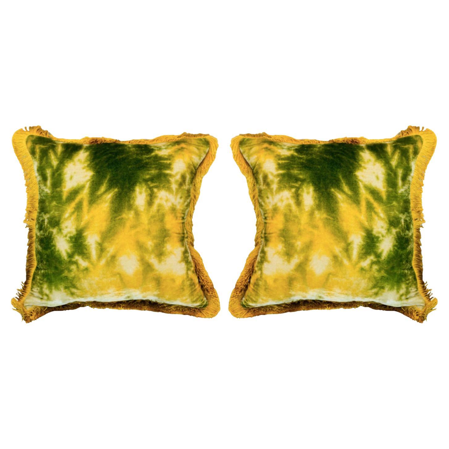 yellow fringe pillow