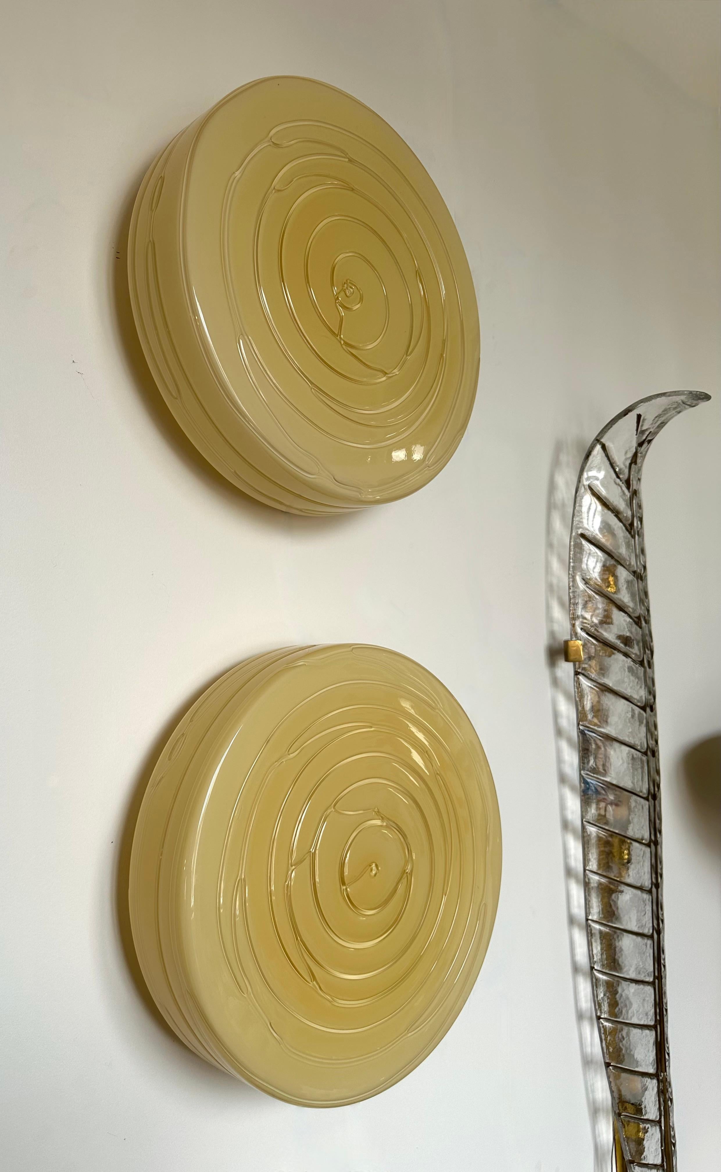 Contemporary Pair of Murano Glass Candy Sconces by Vistosi, Italy, 2000s In Good Condition For Sale In SAINT-OUEN, FR