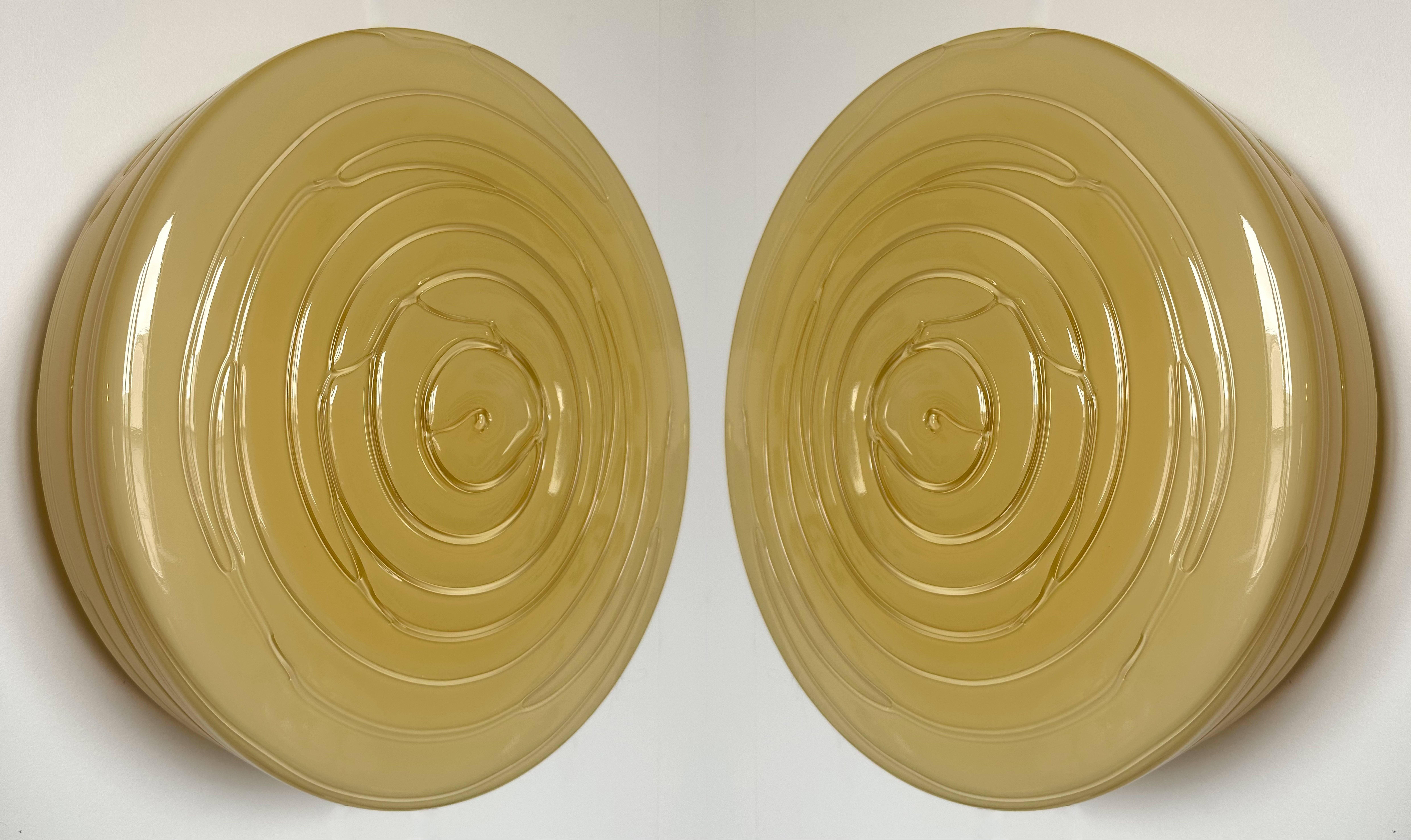 Metal Contemporary Pair of Murano Glass Candy Sconces by Vistosi, Italy, 2000s For Sale