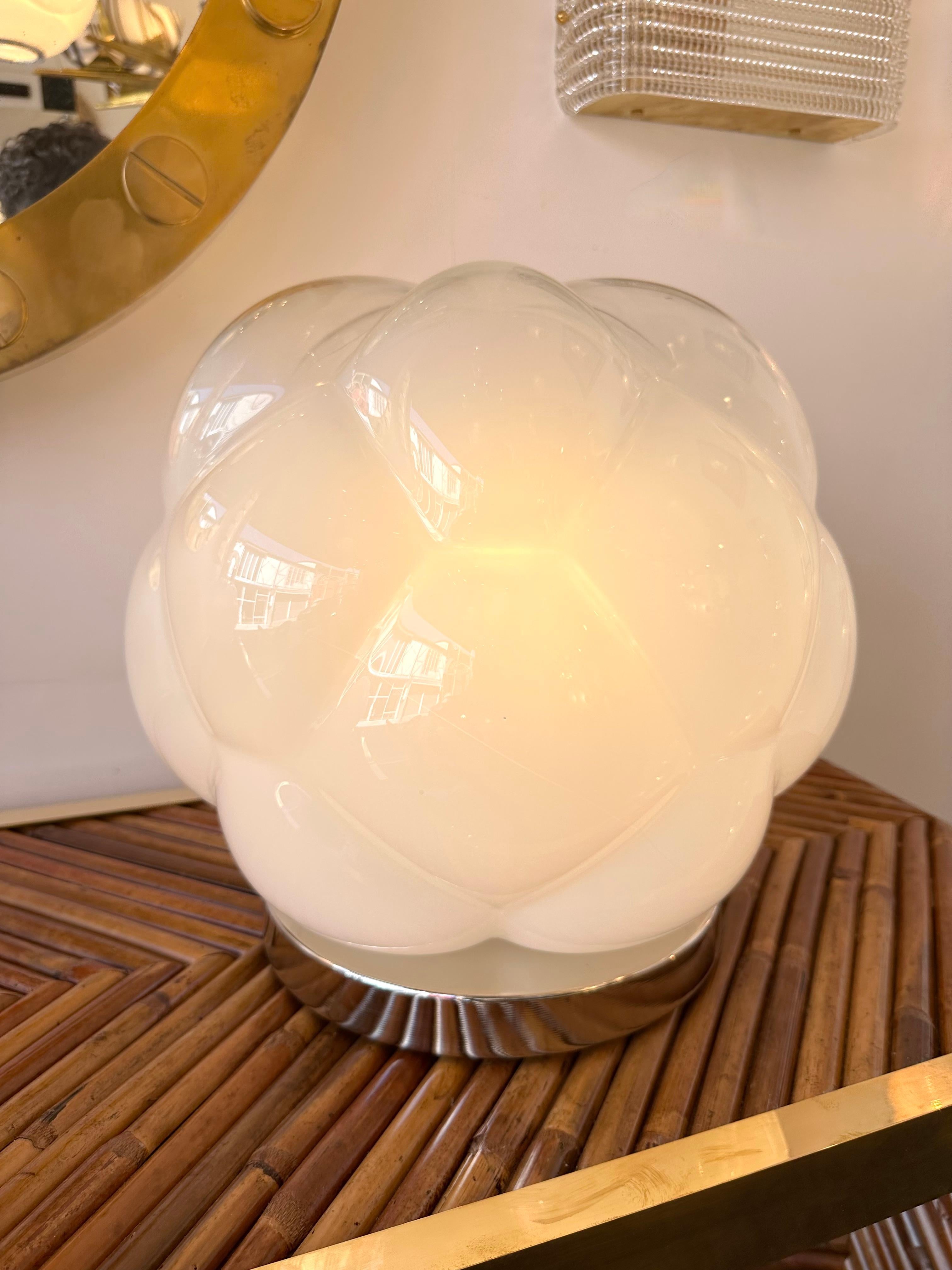 Contemporary Pair of Murano Glass Cloud Table Lamps, Italy In New Condition For Sale In SAINT-OUEN, FR