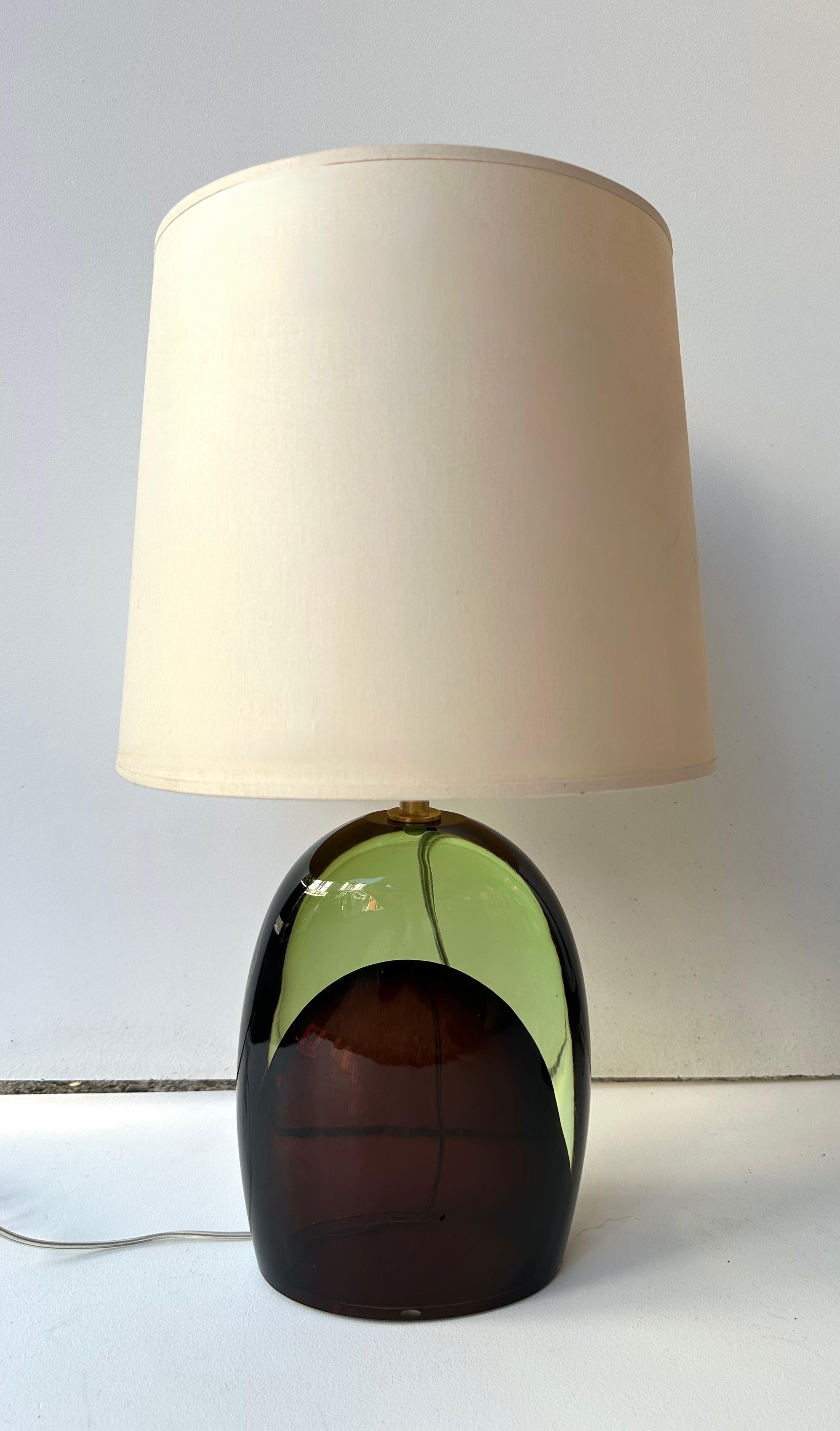 Pareja Contemporánea de Lámparas Ópticas de Cristal de Murano en Dos Tonos de AD Murano, Italia en venta 1