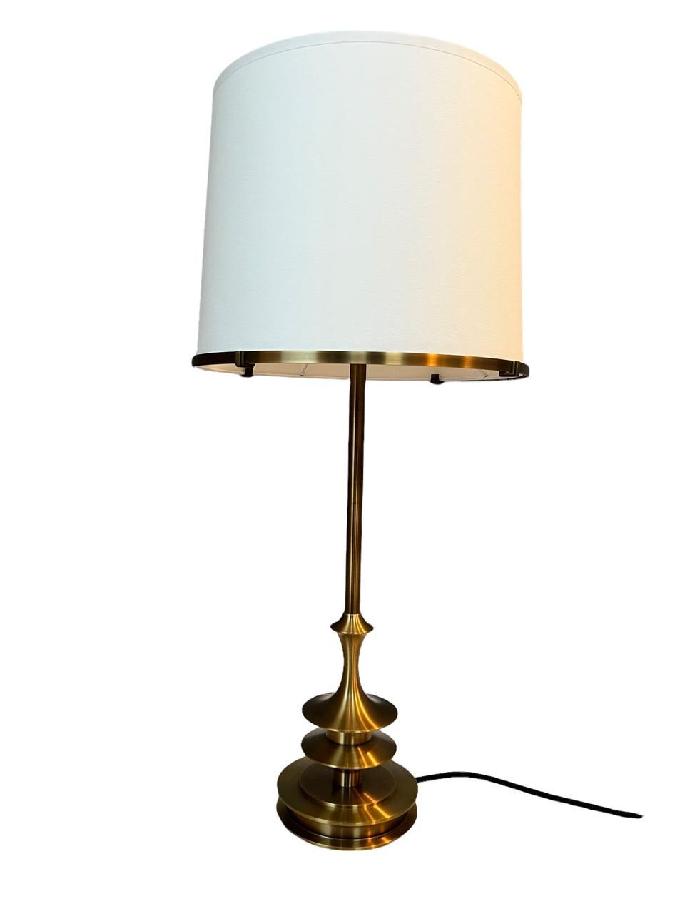 Contemporary Pair of Side Table Lamps, Solid Brass by Designer Solis Betancourt 14