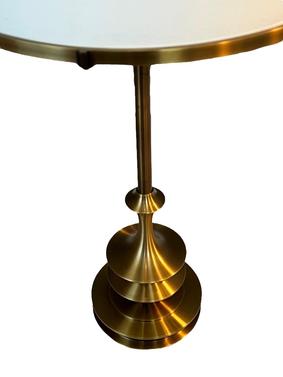 Contemporary Pair of Side Table Lamps, Solid Brass by Designer Solis Betancourt In Good Condition In North Miami, FL