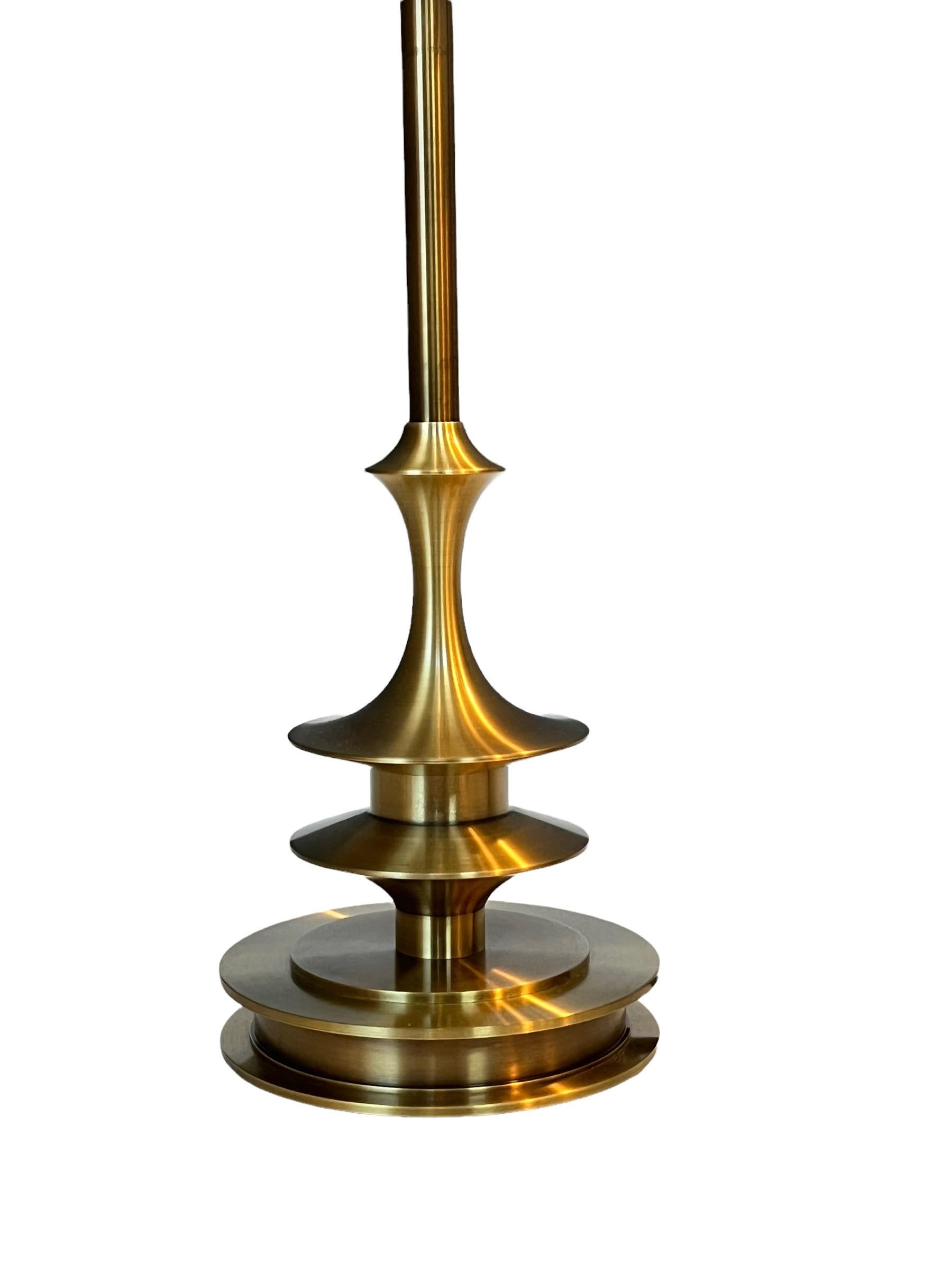Contemporary Pair of Side Table Lamps, Solid Brass by Designer Solis Betancourt 3