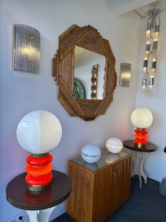 Contemporary Pair of Silver Gray Granita Murano Glass and Brass Sconces, Italien