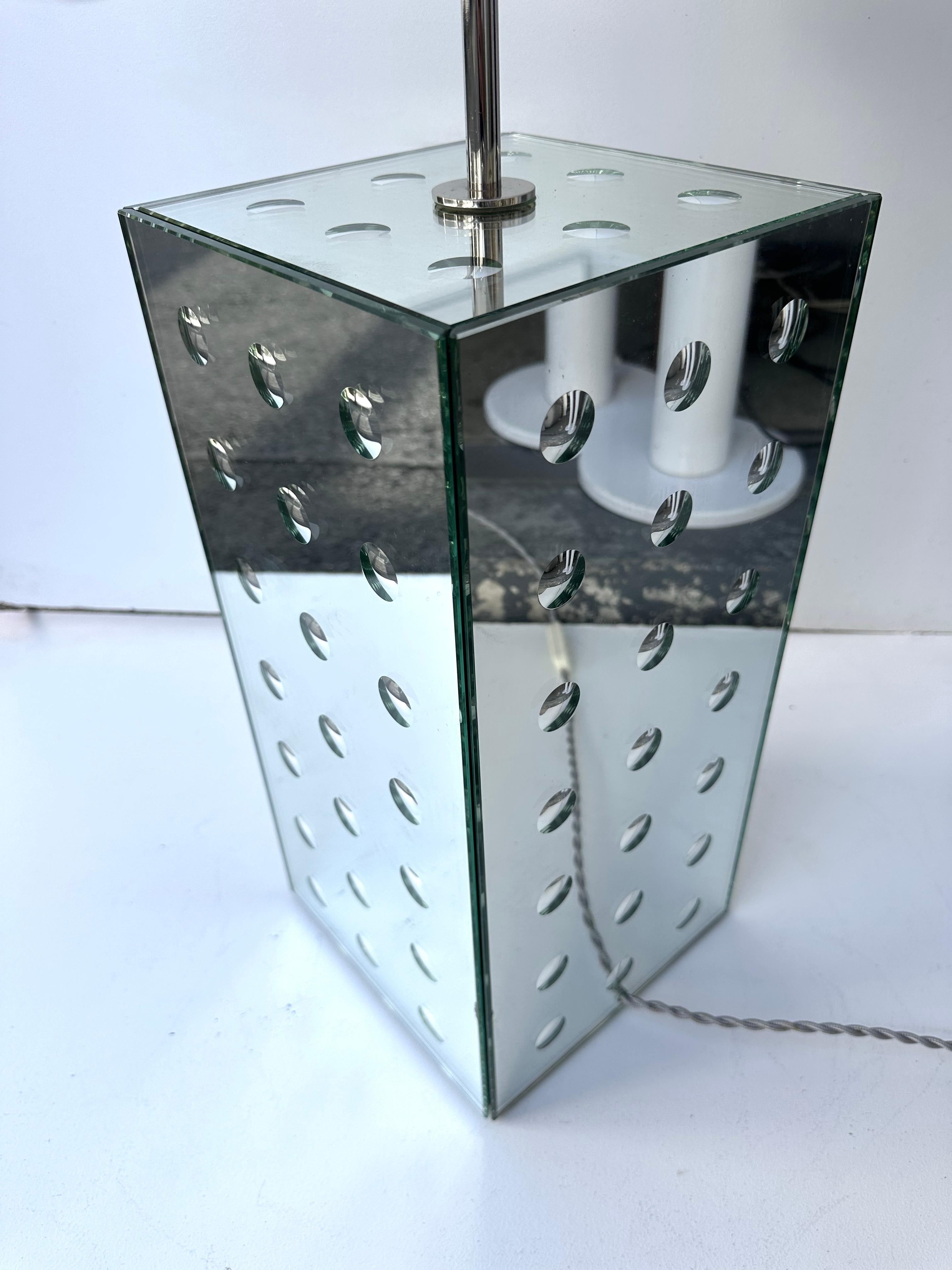 Coppia contemporanea di lampade in vetro di Murano ottiche in argento di Roberto Rida, Italia In condizioni buone in vendita a SAINT-OUEN, FR