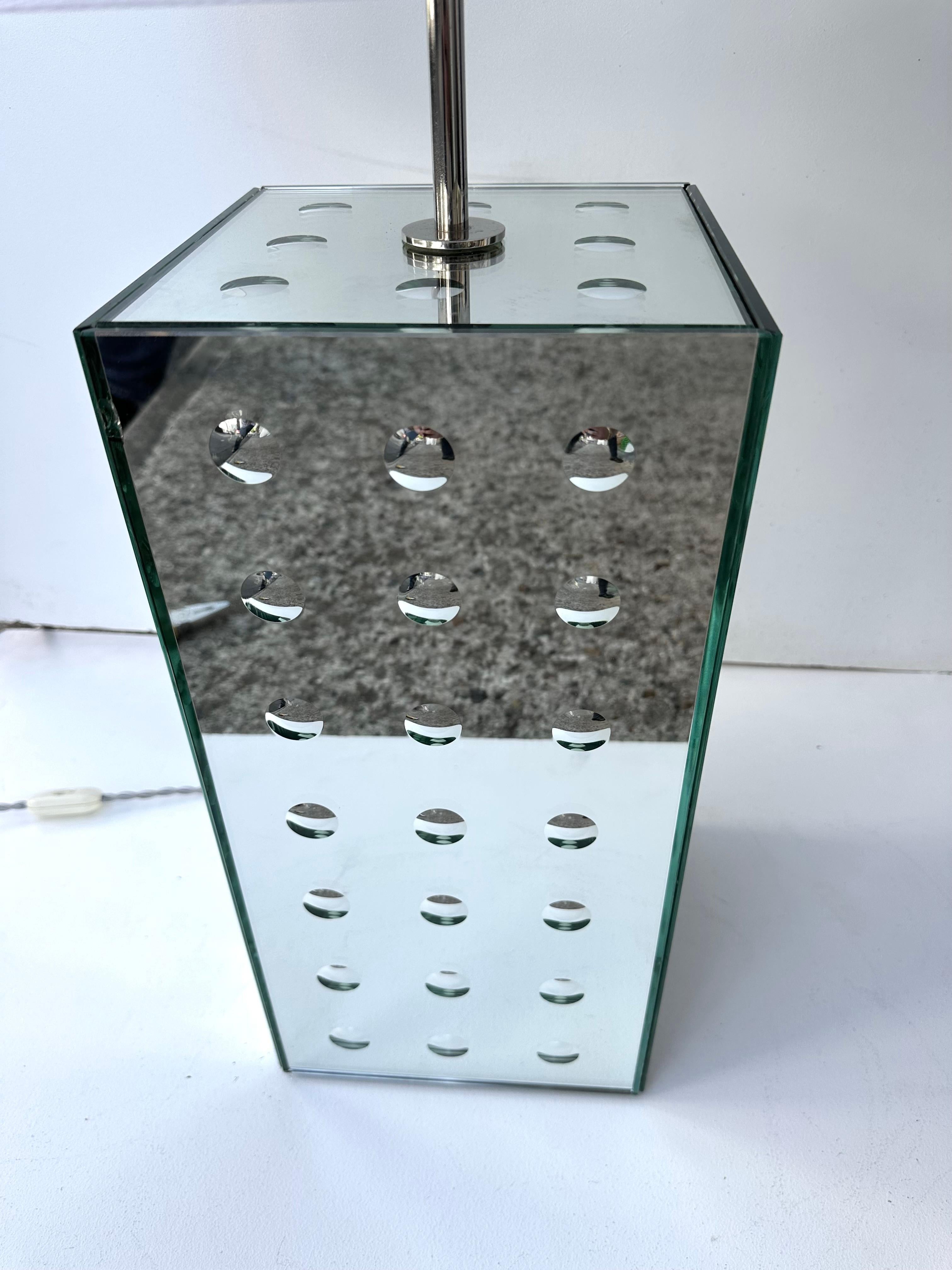 XXI secolo e contemporaneo Coppia contemporanea di lampade in vetro di Murano ottiche in argento di Roberto Rida, Italia in vendita