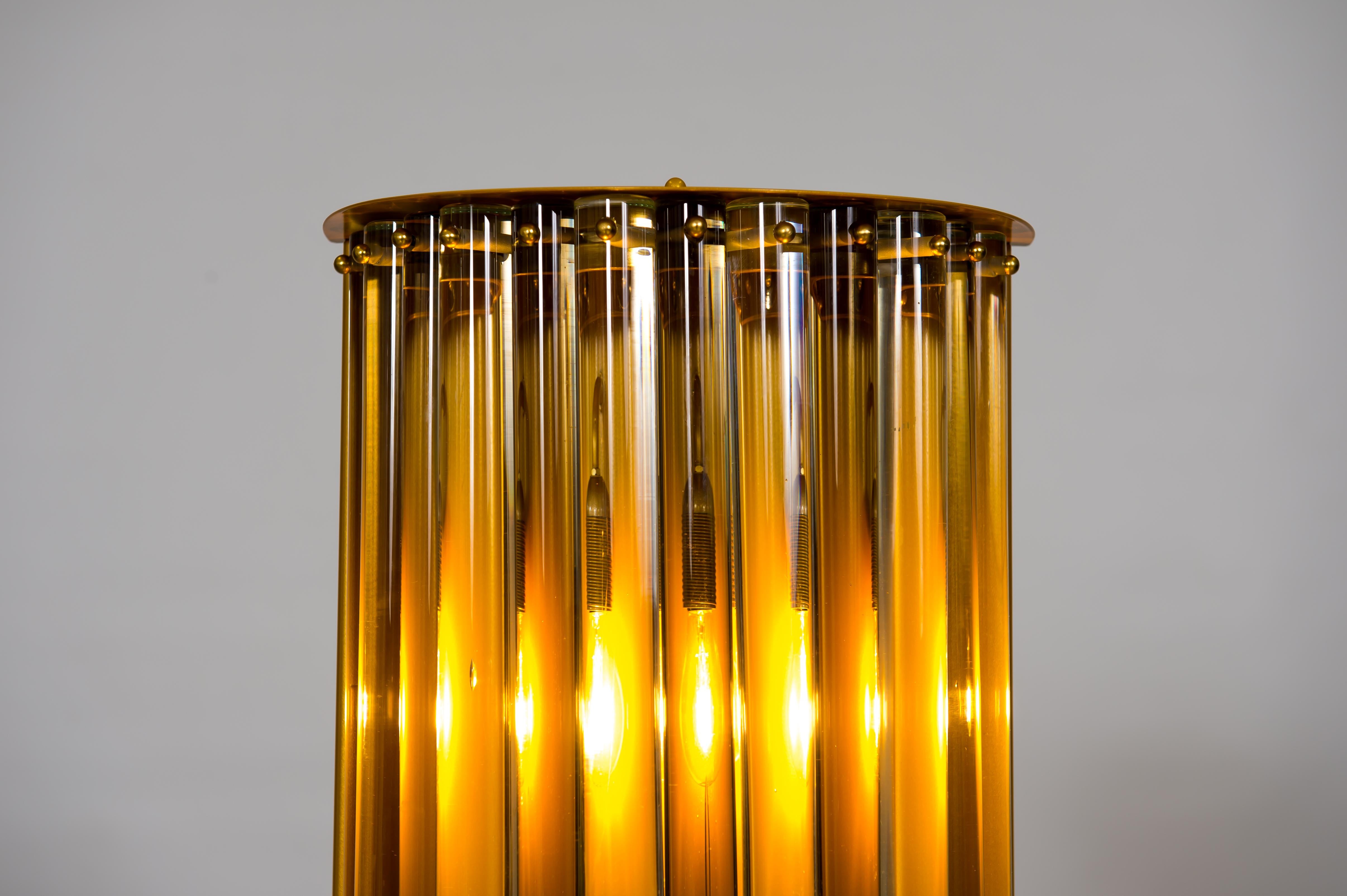 Contemporary Pair of Straw-Color Murano Glass Wall Lights by Giovanni Dalla Fina For Sale 3