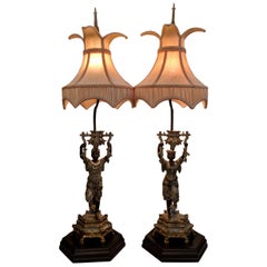 Contemporary Pair of Thai Siamese Lamps