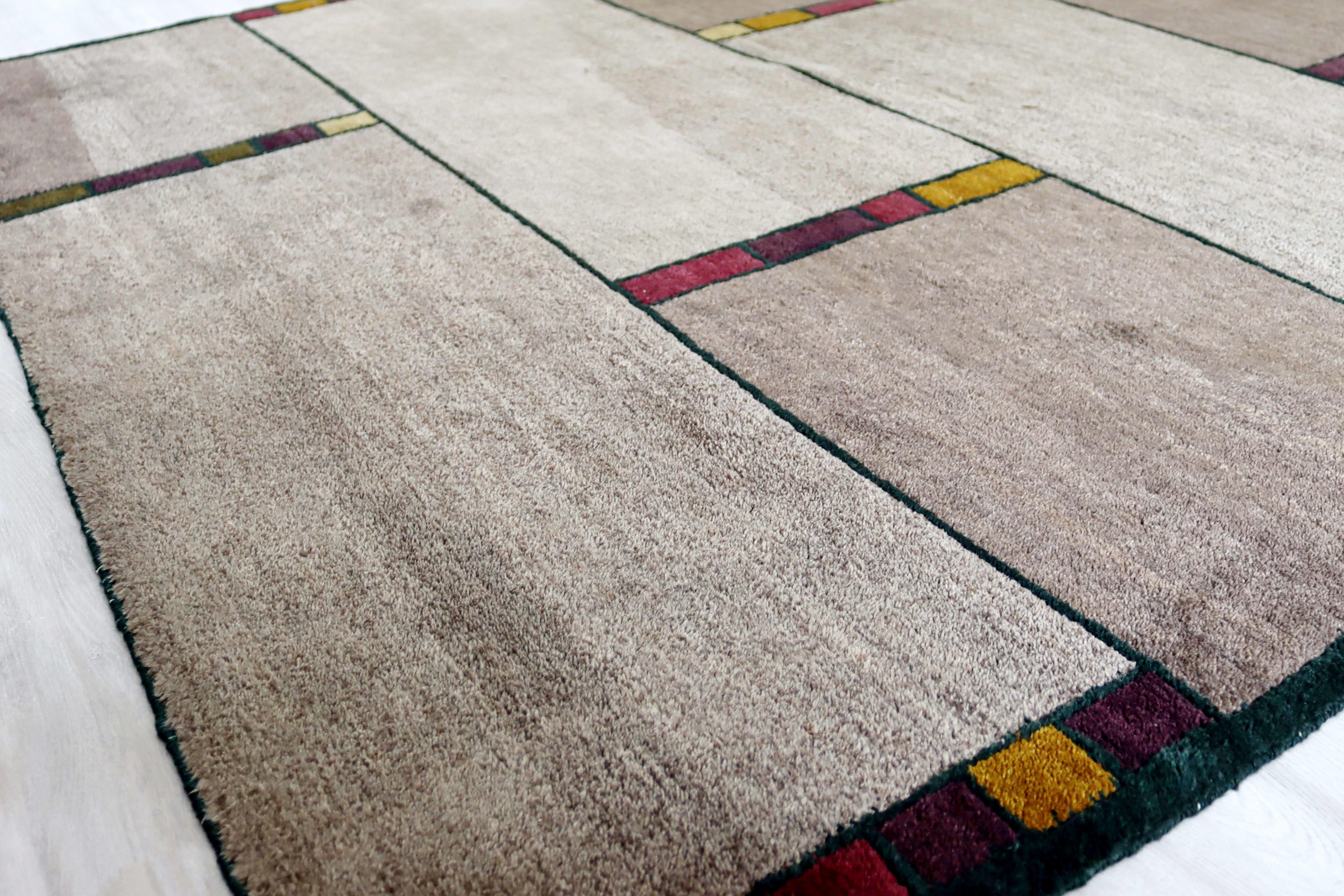 20th Century Contemporary Pair of Tufenkian Knecht AG Area Rugs Carpets Switzerland Gray