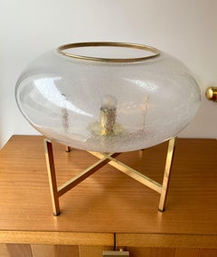Contemporary Pair of UFO Brass and Murano Glass Lamps