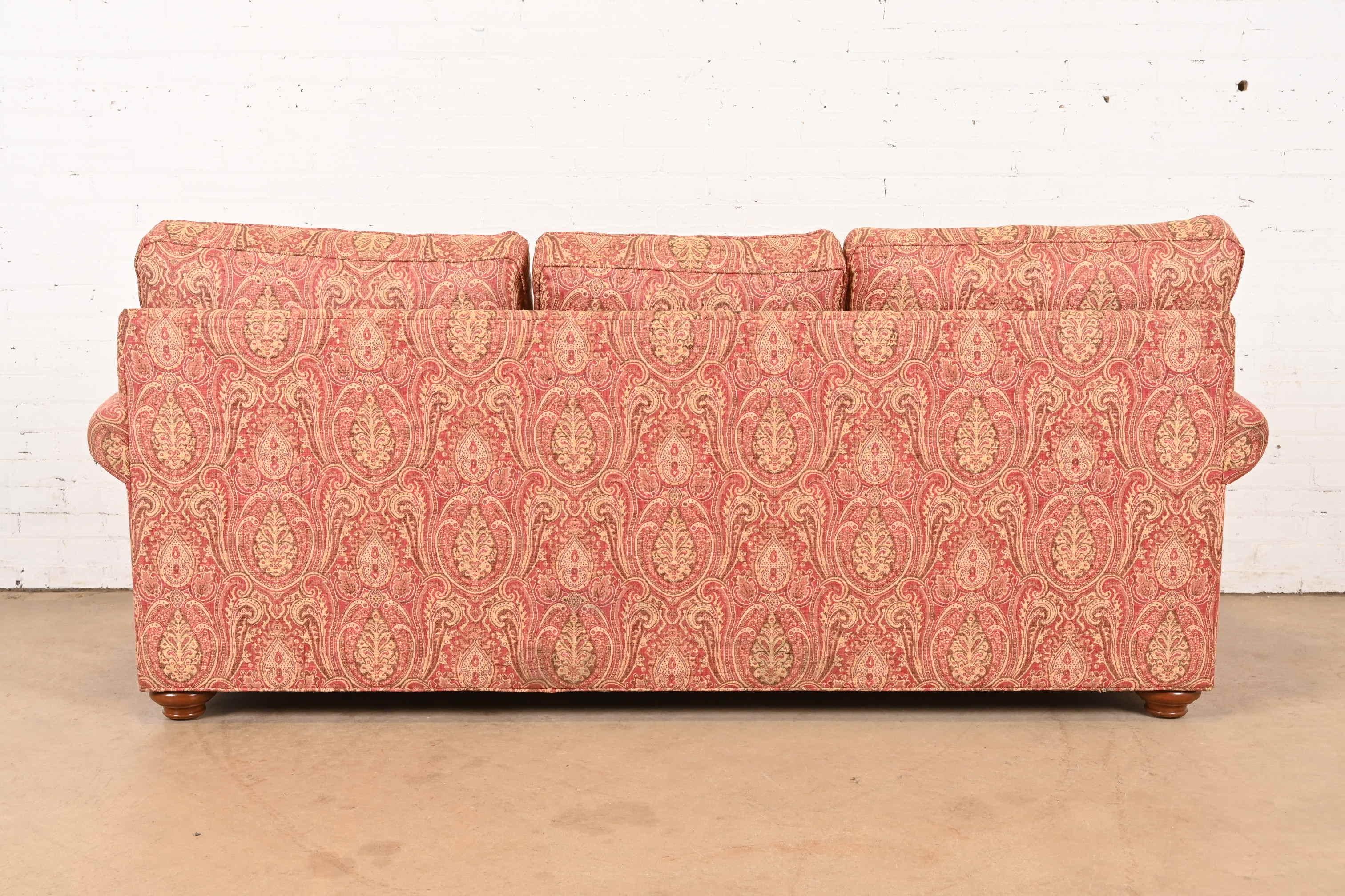 Contemporary Paisley Upholstered Sofa For Sale 4