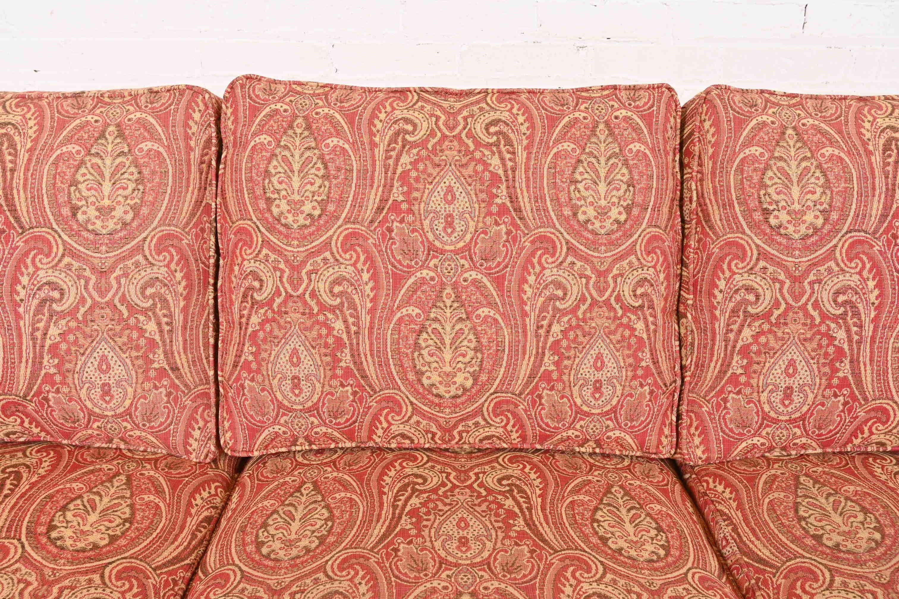 Contemporary Paisley Upholstered Sofa For Sale 1